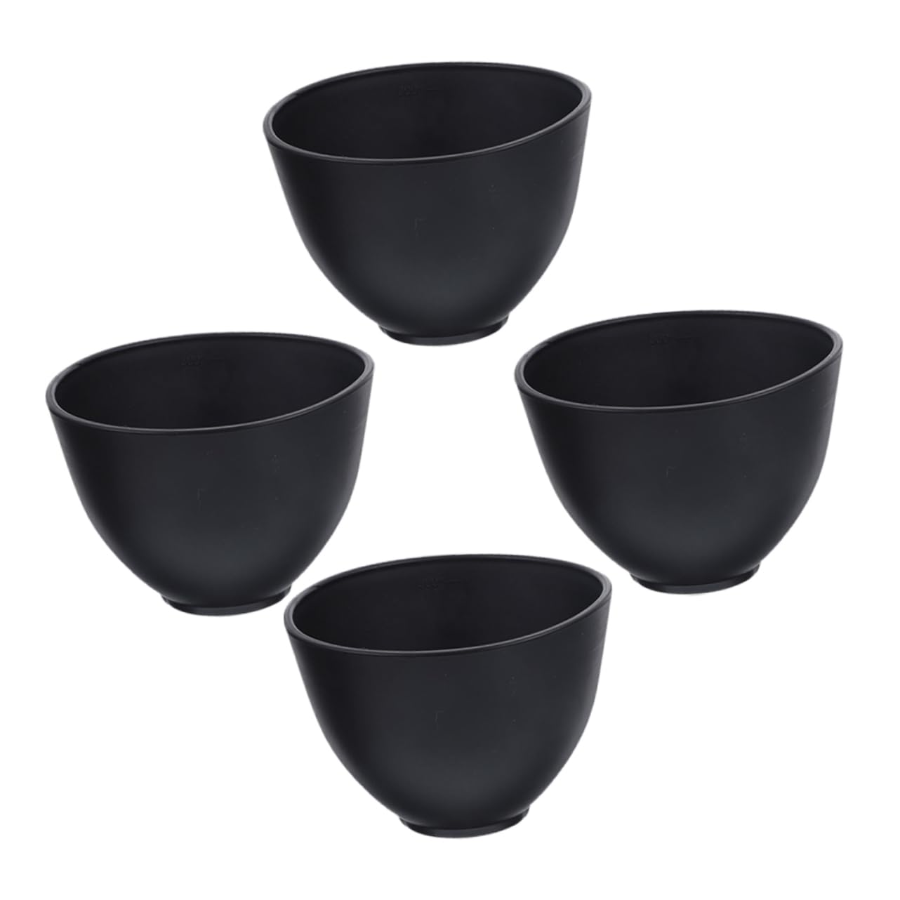 NOLITOY 4-Piece Black Silicone Mask Mixing Bowls Set - DIY Facial Mask Making Tools for Skin Care, Cosmetic Mud Stirring & Mixing Containers - Perfect for Spa, Beauty Salon & At-Home Skincare Routines