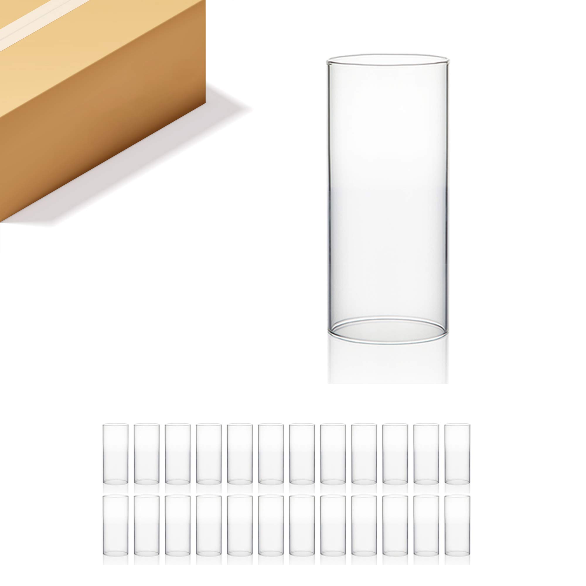 WGVI Clear Glass Hurricane Candle Holder Sleeve - 3.5