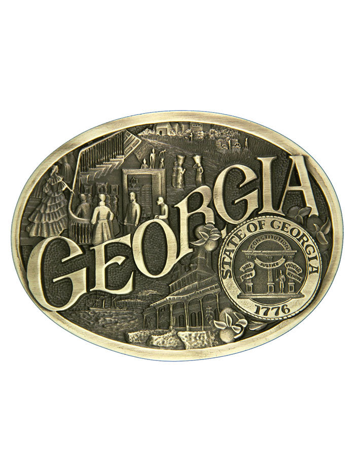 Montana Silversmiths 60811GAC Georgia State Heritage Western Belt Buckle - Perfect for Cowboy Boots, Jeans & Western Fashion Outfits