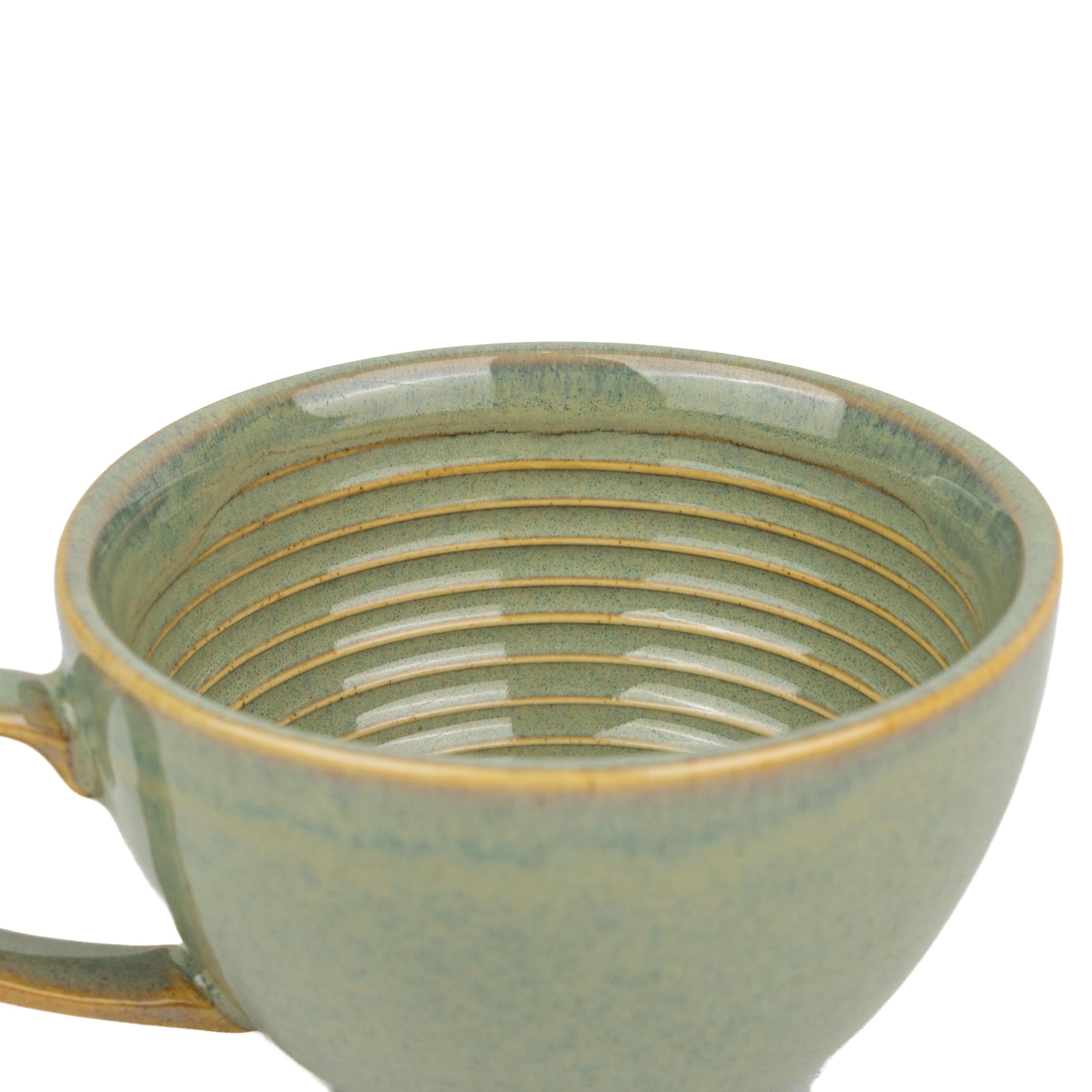 Shay Ceramic Coffee Mug and Saucer Set - 250ml, Pista Green, Glossy Finish, Microwave Safe Porcelain Cup for Coffee, Tea & Hot Drinks - Perfect for Home, Office & Cafe Use