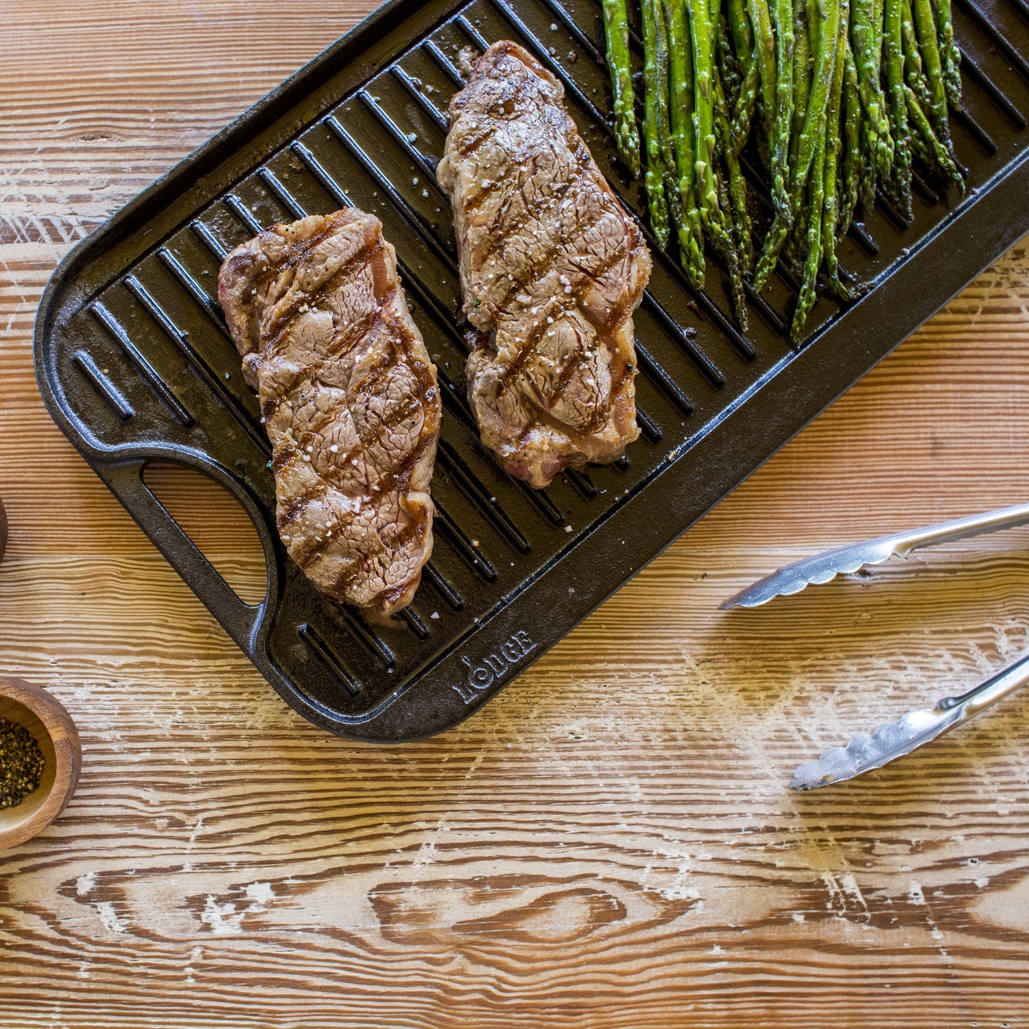 Cast Iron Reversible Pro Griddle/Grill 20 Inch - Heavy Duty Dual-Sided Cooking Surface for Stovetop, Grill & Camping - Perfect for Pancakes, Burgers & Steaks