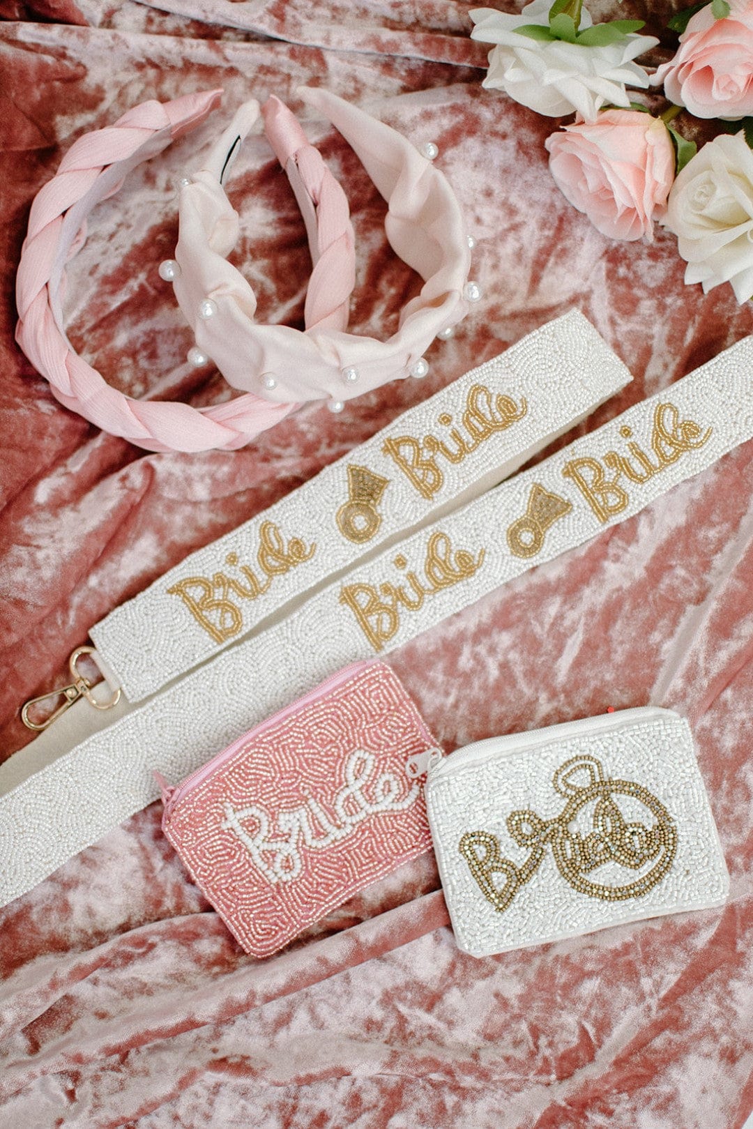 Elegant Pink Beaded Bride Money Pouch for Wedding Gift - Perfect for Bridal Shower, Reception, and Special Occasions