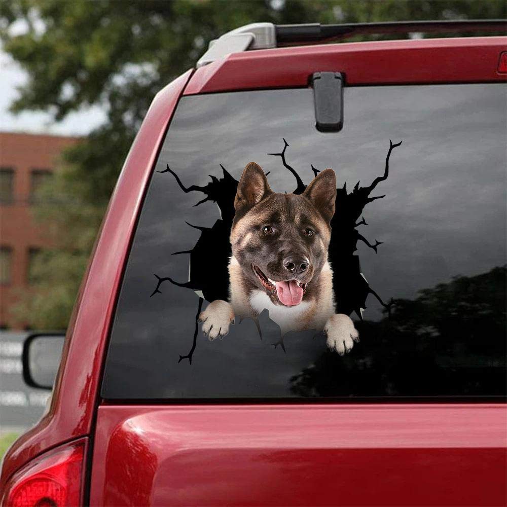 Akita Dog Car & Wall Decals Stickers - 2 Pack Funny Japanese Dog Stickers (8