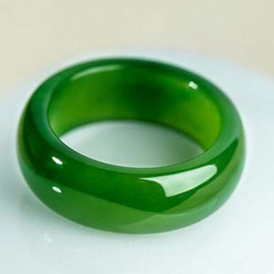 Authentic Hetian Jade Ring - Natural Spinach Green Jasper Ring for Men & Women - Elegant Handmade Jewelry for Daily Wear, Gifts & Spiritual Healing