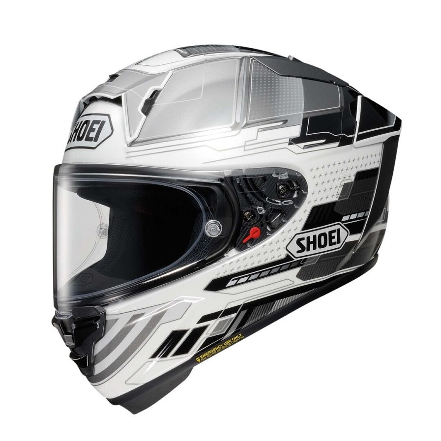 Shoei X Fifteen Proxy White/Gray Motorcycle Helmet - Lightweight & DOT Certified for Street Riding & Racing