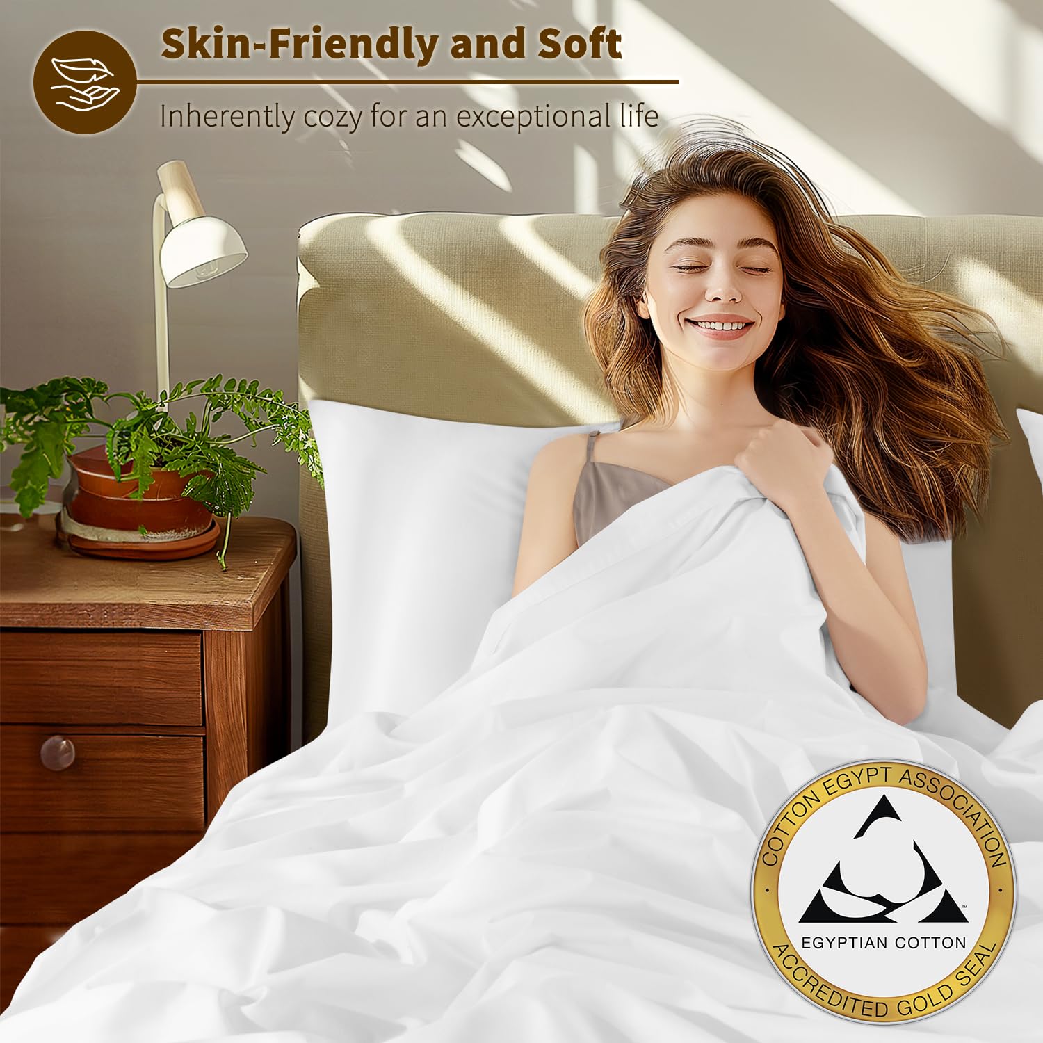Premium 100% Egyptian Cotton Sheets Set - 800 Thread Count Luxury Bedding, Breathable & Ultra Soft 5-Star Hotel Quality, 16