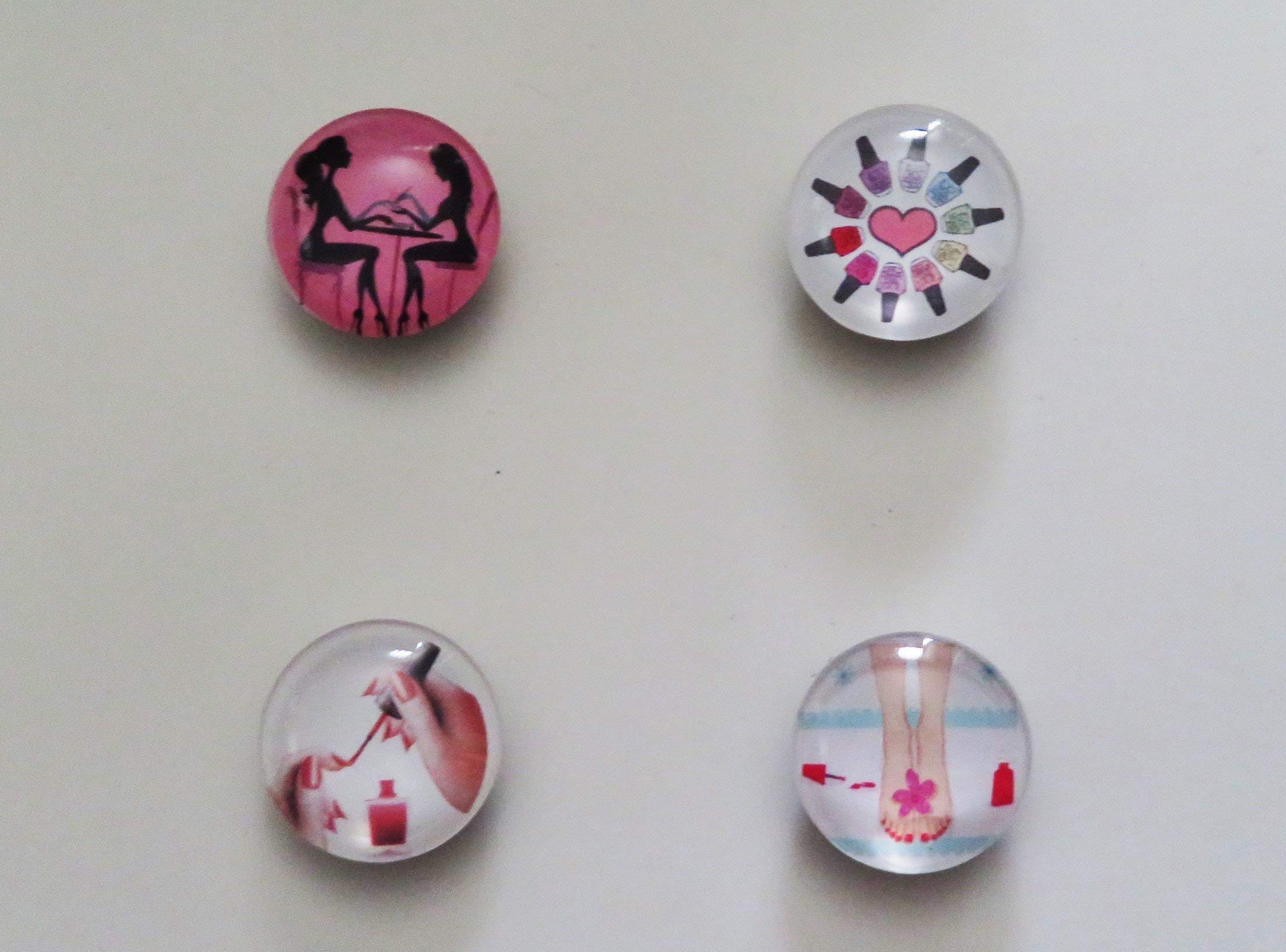 4 Professional Manicurist Pedicurist Magnets for Nail Salon Tools - Gift Tin Box with Strong Hold - Perfect for Nail Technicians, Beauty Salons & DIY Home Nail Care