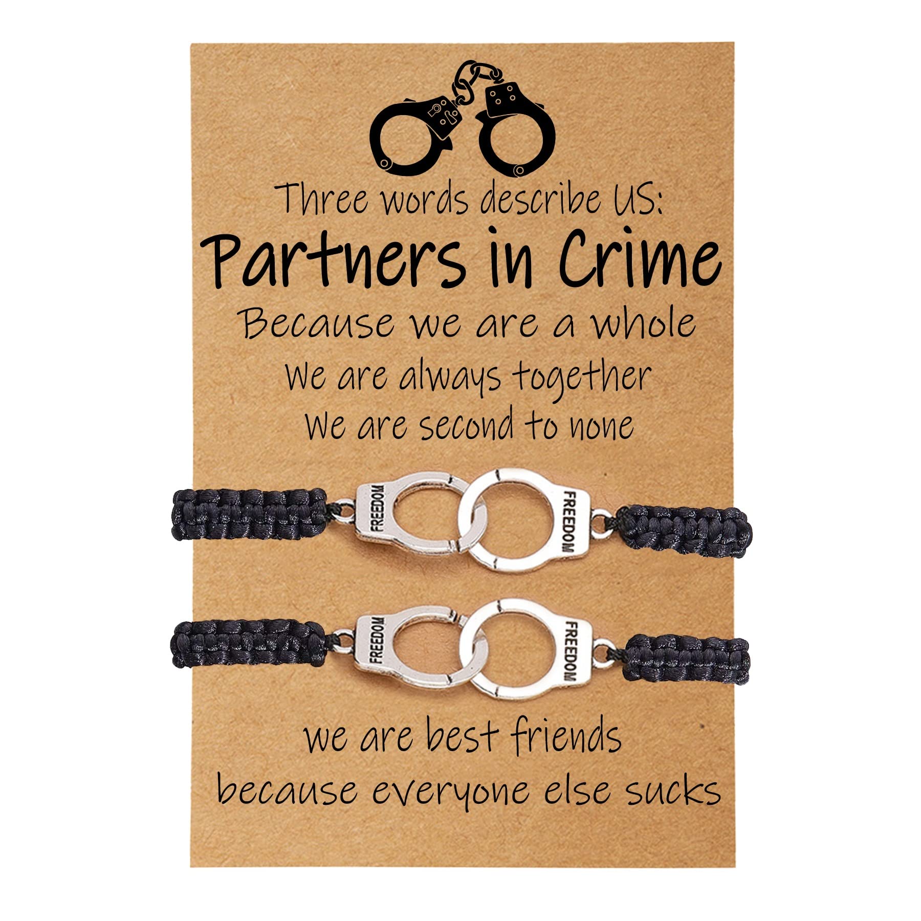 Best Friendship Bracelets for Women - Matching BFF Bracelets Set of 2/3/4 - Perfect Birthday Gifts for Best Friends, Partner in Crime Jewelry - Great for Anniversaries, Galentine's Day or Sister Bonding Gifts