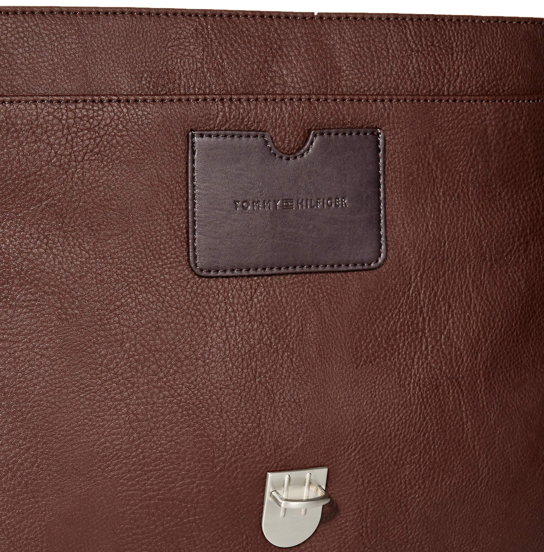 Tommy Hilfiger Men's Leo Messenger Bag - Stylish Crossbody Laptop Bag for Work, Travel & College | Durable Leather Shoulder Bag for Business & Everyday Use