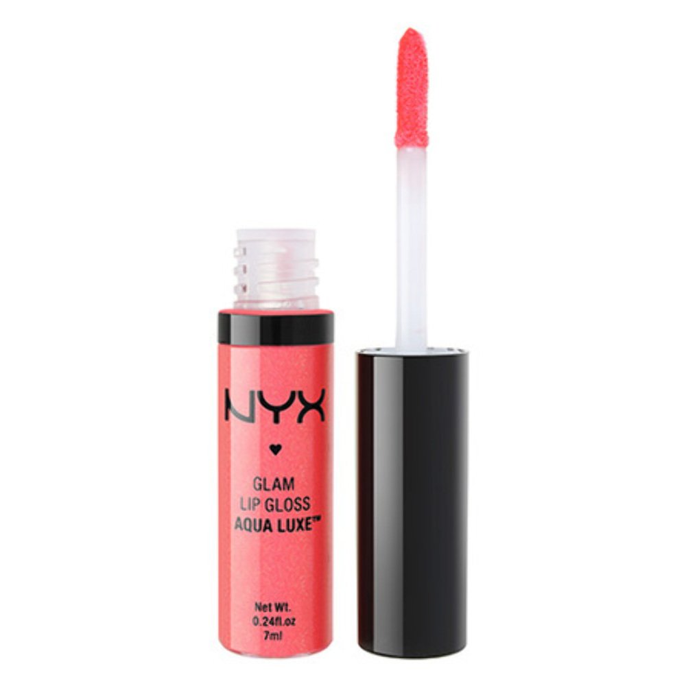 NYX Professional Makeup Glam Lip Gloss - Aqua Luxe Paint the Town Shade, Hydrating & Shiny Lip Gloss for Women | Perfect for Parties, Date Nights & Special Occasions