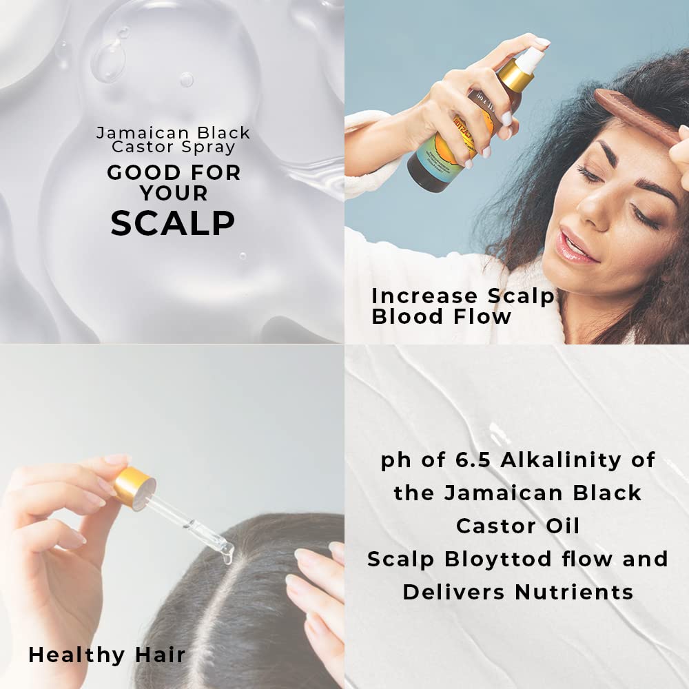 **Peppermint & Jamaican Black Castor Oil Hair Growth Spray – 4oz (118ml) | Detangling Leave-In Conditioner for Scalp Treatment | Promotes Thicker, Stronger Hair | Natural Hair Care by Well’s Oil | Perfect for Daily Hydration & Styling**