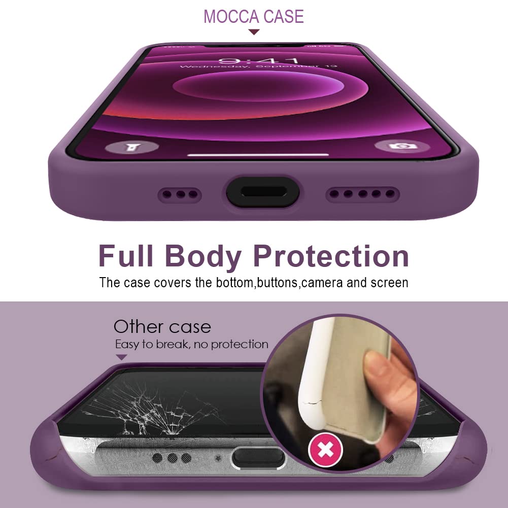 MOCCA iPhone 12 Pro Max Case 6.7 Inch with Ring Kickstand - Shockproof Protective Cover with Soft Microfiber Lining | Anti-Scratch Full Body Protection | Perfect for Work, Travel & Outdoor Activities (Grape)