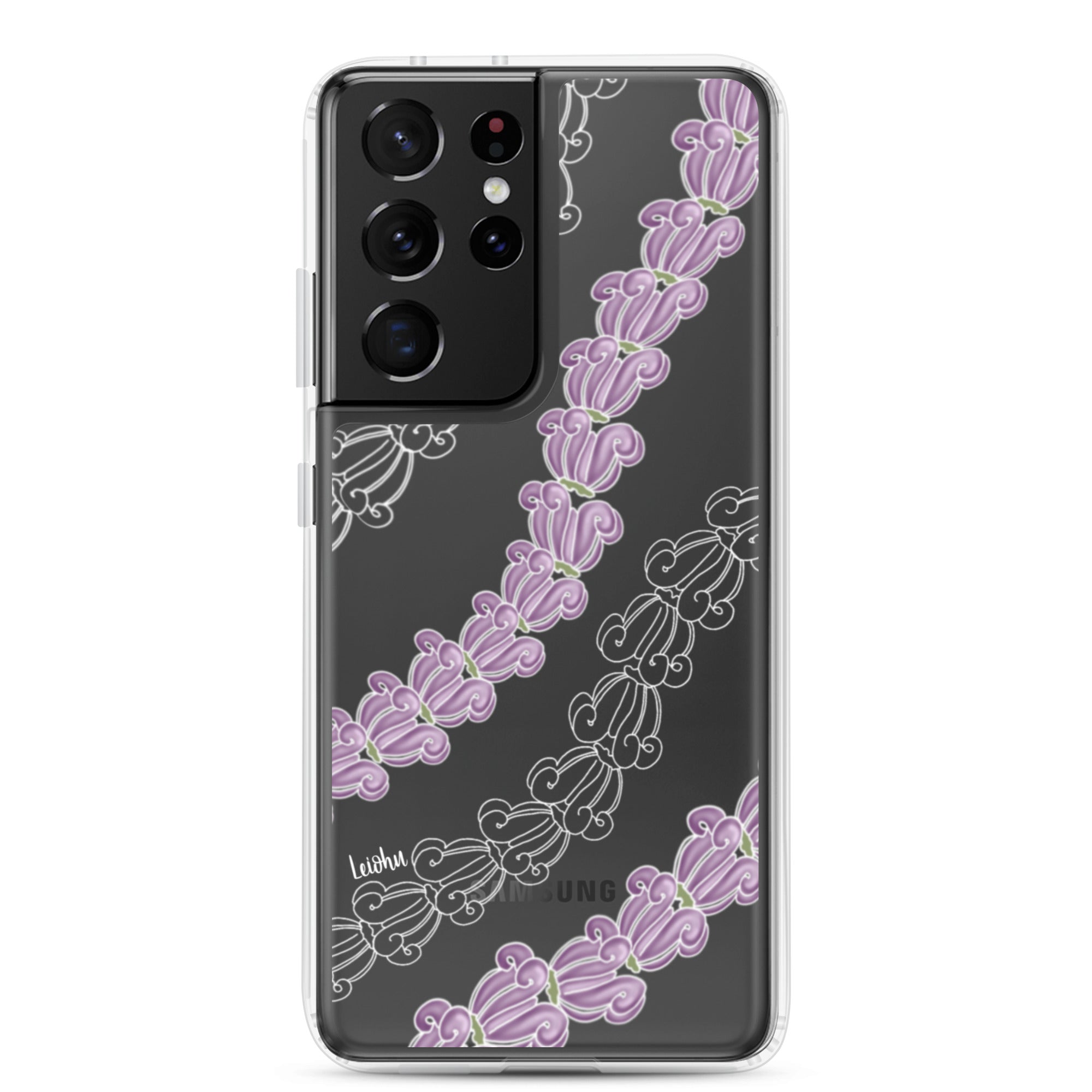 Samsung Clear Phone Case with Crown Lei Design - Slim Protective Cover for Samsung Galaxy [Model] - Perfect for Parties, Festivals, and Everyday Use