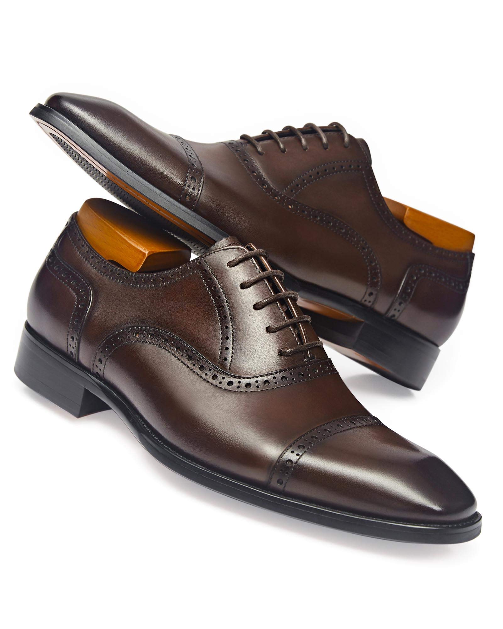 Premium Men's Oxford Dress Shoes - Classic Formal Leather Shoes for Business & Wedding - Comfortable & Stylish for Office, Parties & Special Occasions