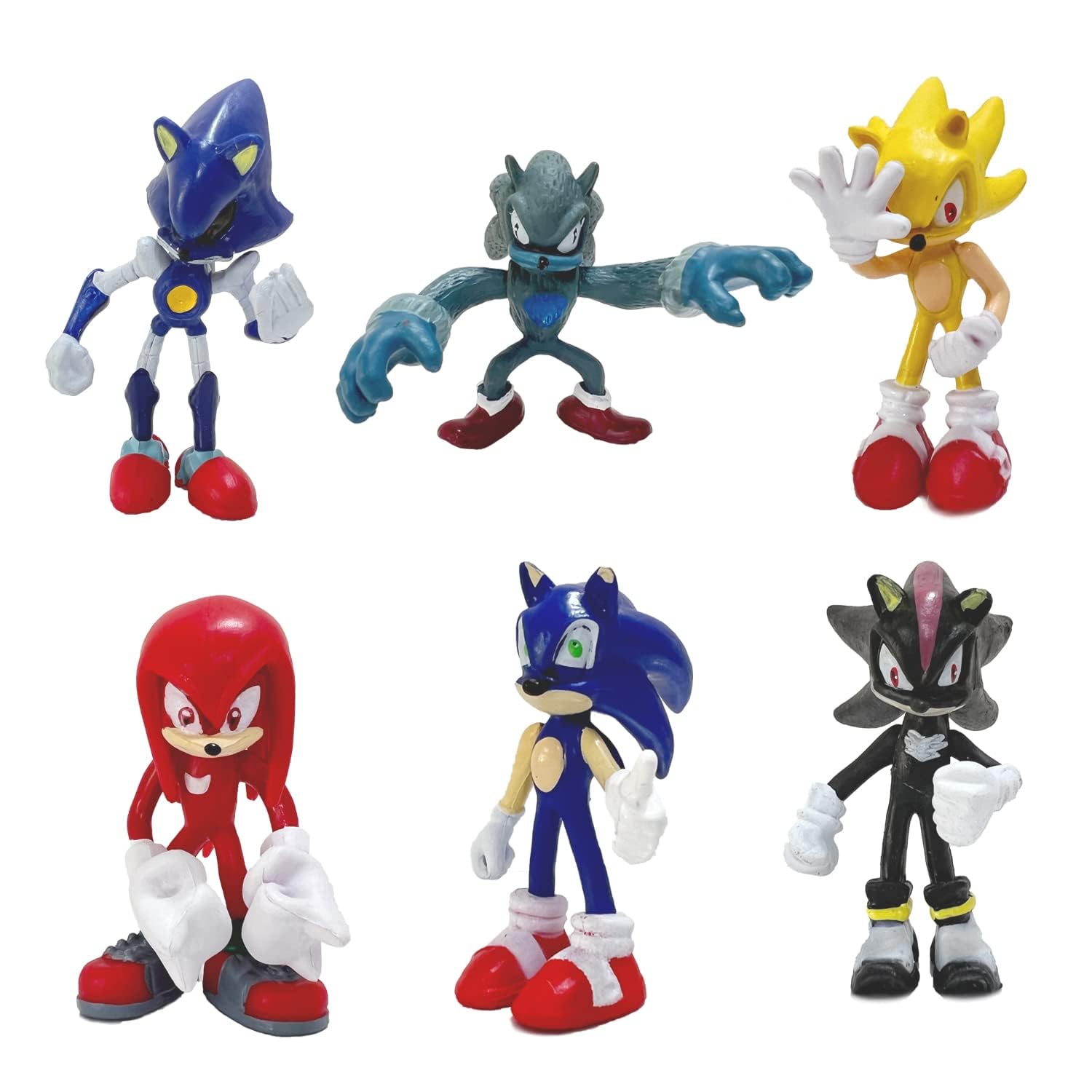 LPTA Sonic the Hedgehog Action Figures Set - 6 PCS Mini Hero Series Collectible Toys, Movie 3 Character Playset for Kids & Fans | Perfect for Birthday Party Decorations, Cake Toppers, Easter Egg Stuffers & Gift Giving