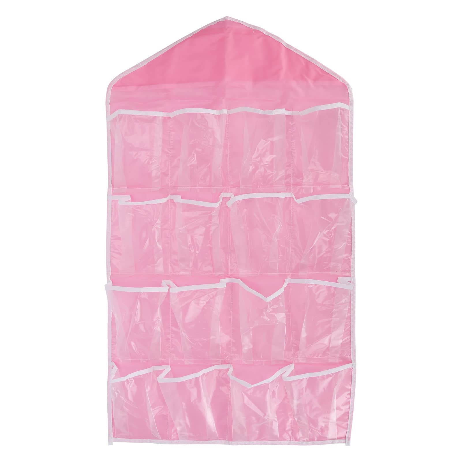 Zerodis 16-Pocket Over The Door Hanging Organizer - Space Saving Wall Closet Storage for Shoes, Accessories & More | Durable Polyester Hanging Shelves | Perfect for Bedroom, Closet & Living Room Organization (Pink)