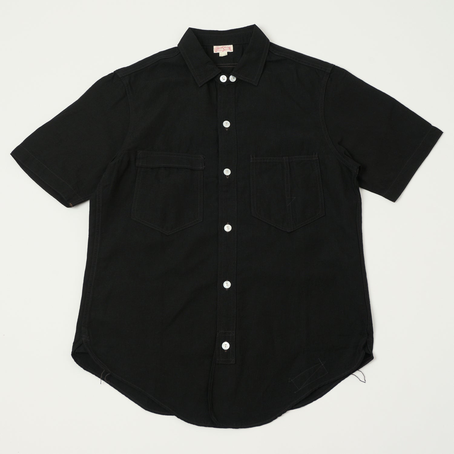 Freewheelers 'Big Bertha' Short Sleeve Work Shirt - Black | Vintage Style Men's Casual Shirt for Outdoor Work & Summer Wear