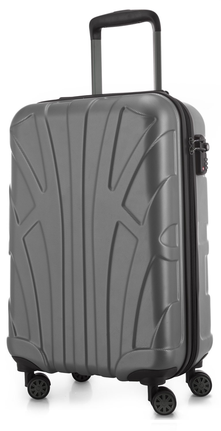 Suitline 55cm Silver Carry-On Luggage - Lightweight & Durable Travel Suitcase for Business Trips & Weekend Getaways