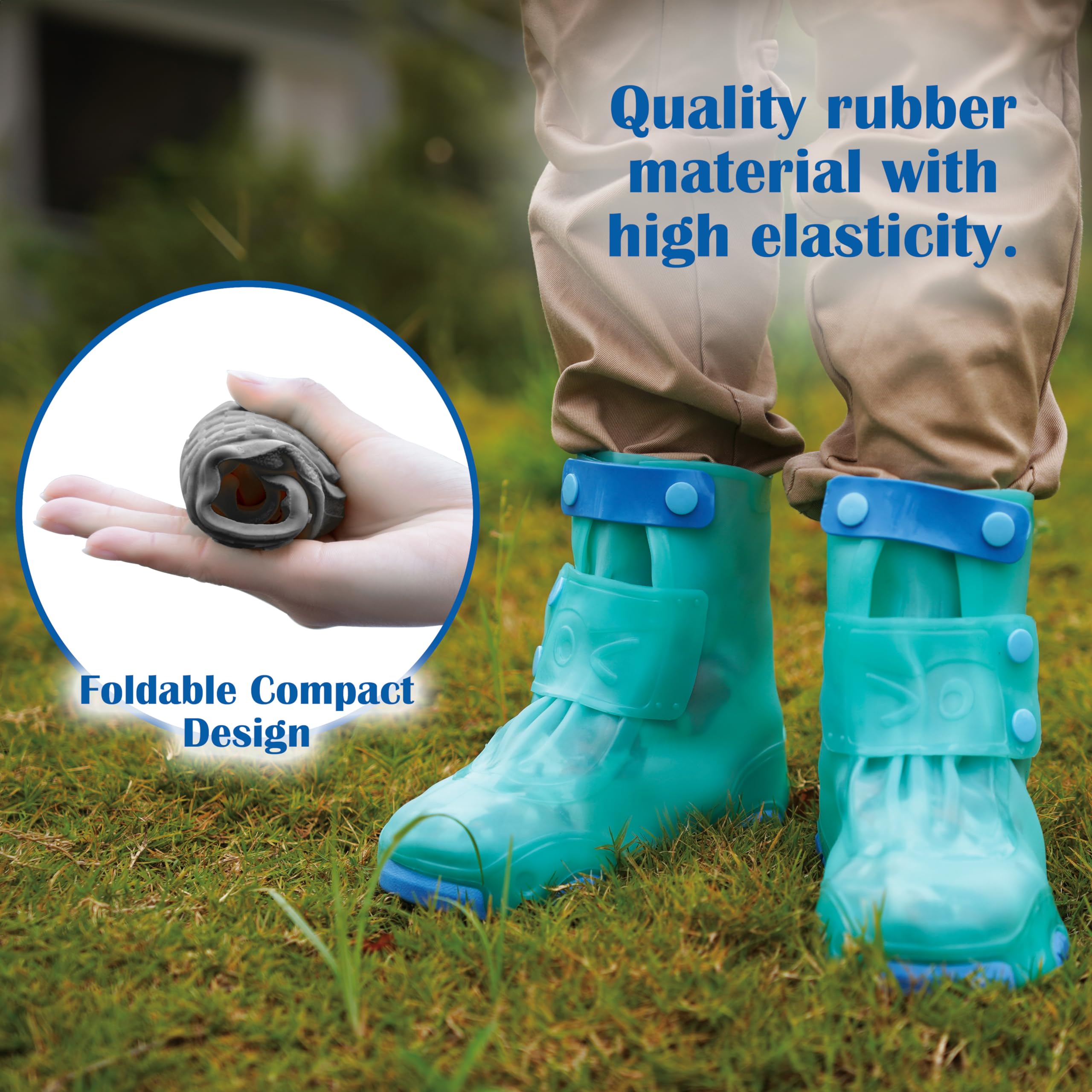 Waterproof Rain Shoe Covers for Kids - Reusable Galoshes & Overshoes for Boys and Girls - Perfect for School, Outdoor Play & Rainy Day Adventures