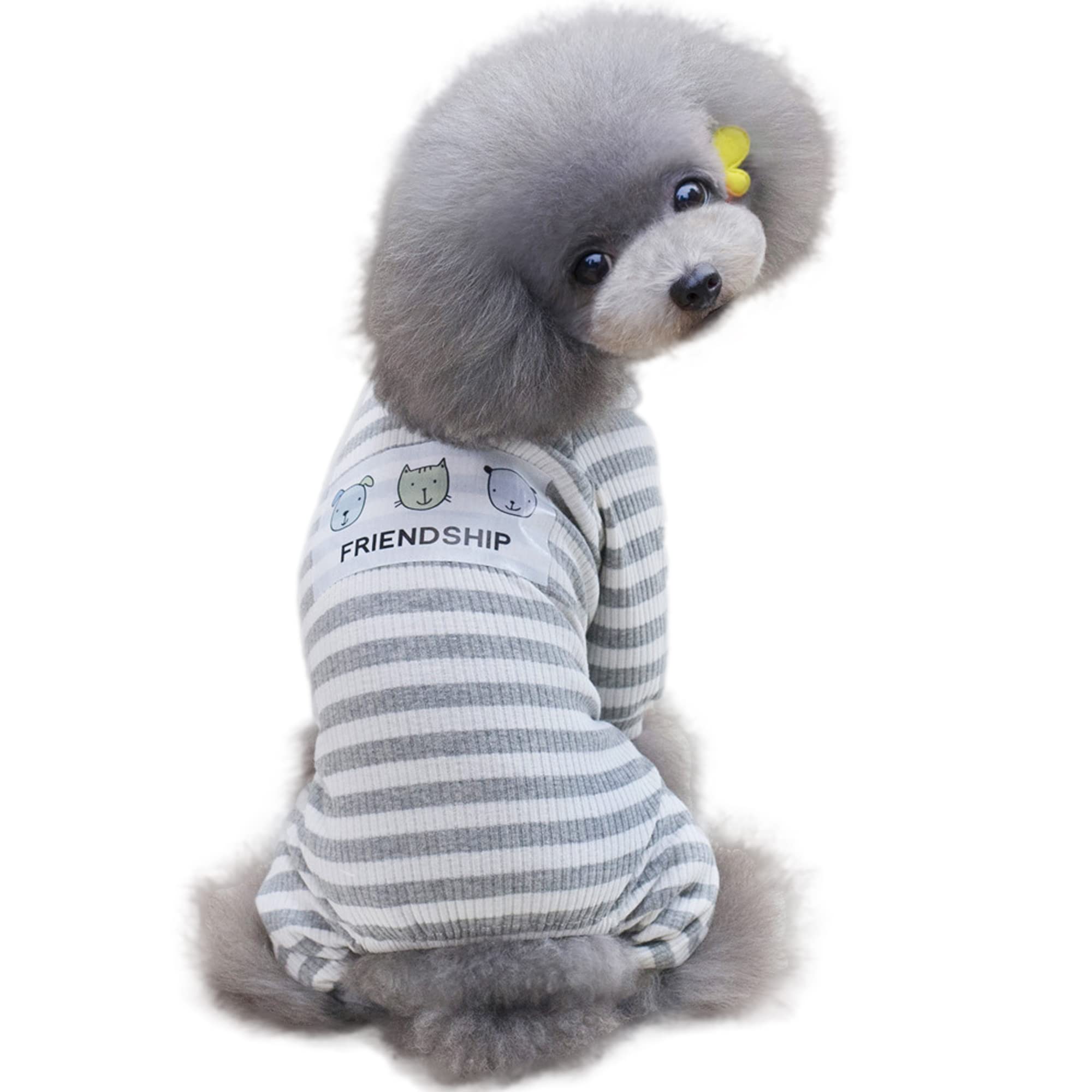 Small Dog Pajamas for Girls - Warm Long Sleeve Onesie Outfit for Puppy Sleep & Play