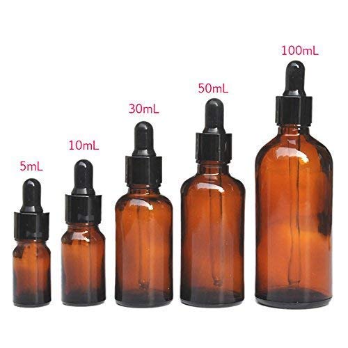 AUSUKY 5-100ml Glass Dropper Bottles with Pipettes - 5ml, 10ml, 15ml, 30ml, 50ml, 100ml Sizes - Essential Oil Bottles, DIY Skincare Containers, Travel-Sized Liquid Storage - Perfect for Aromatherapy, Homemade Serums & Craft Projects