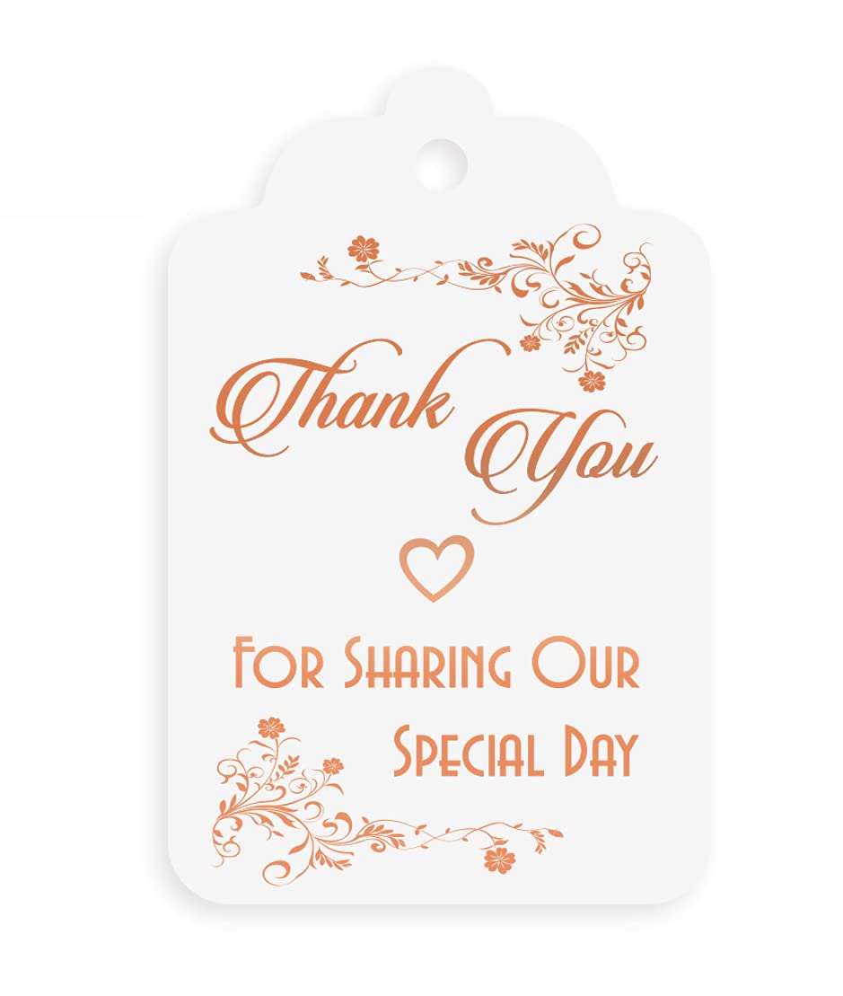 Elegant Rose Gold Foil Thank You Gift Tags - 50 Pack for Wedding Favors, Bridal Showers, Baby Showers & Special Events - Perfect for Expressing Gratitude on Your Big Day