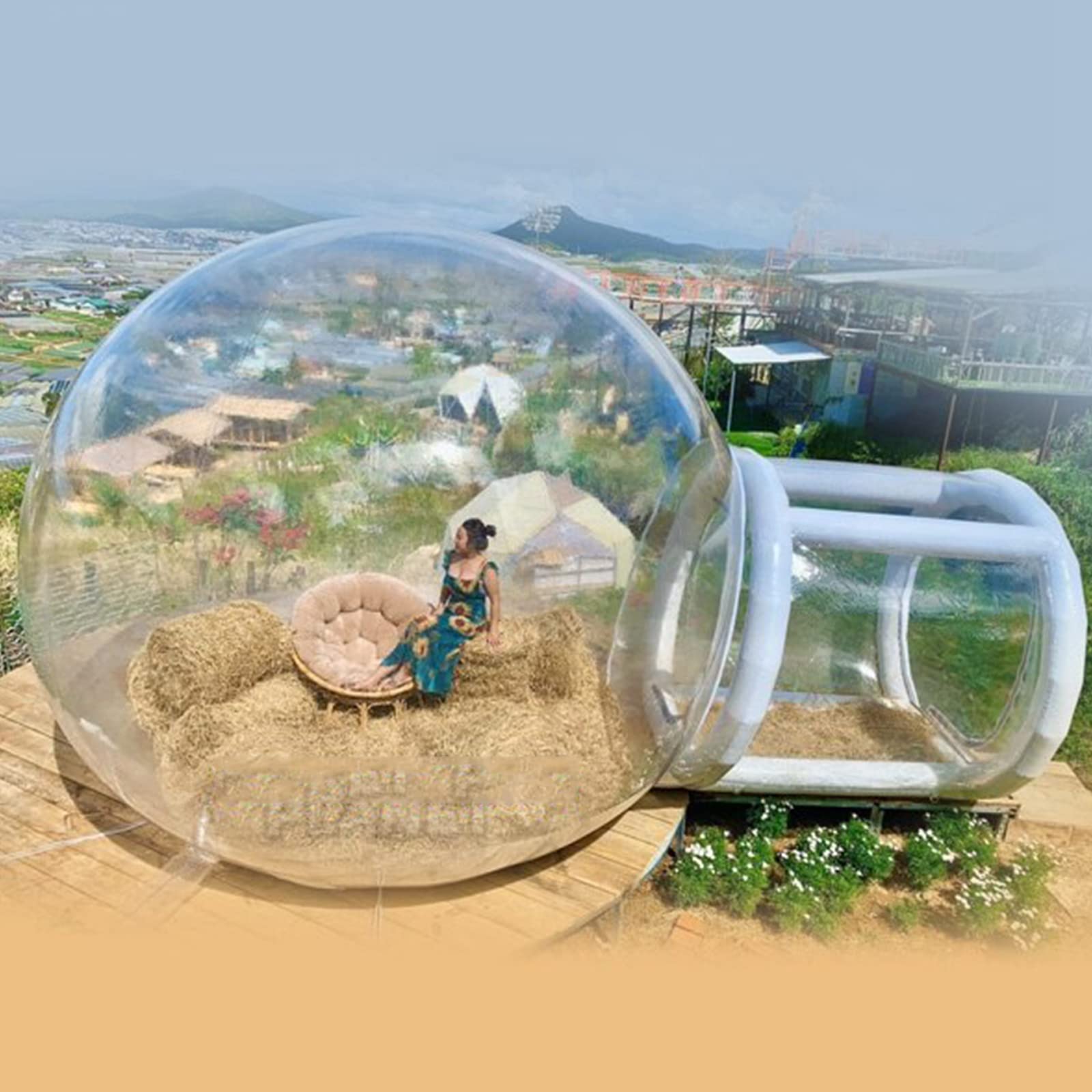 3M Transparent Inflatable Dome Bubble Tent - Waterproof Camping Tent for Outdoor Adventures, Backpacking & Glamping | Perfect for Camping, Beach, Backyard, and Stargazing
