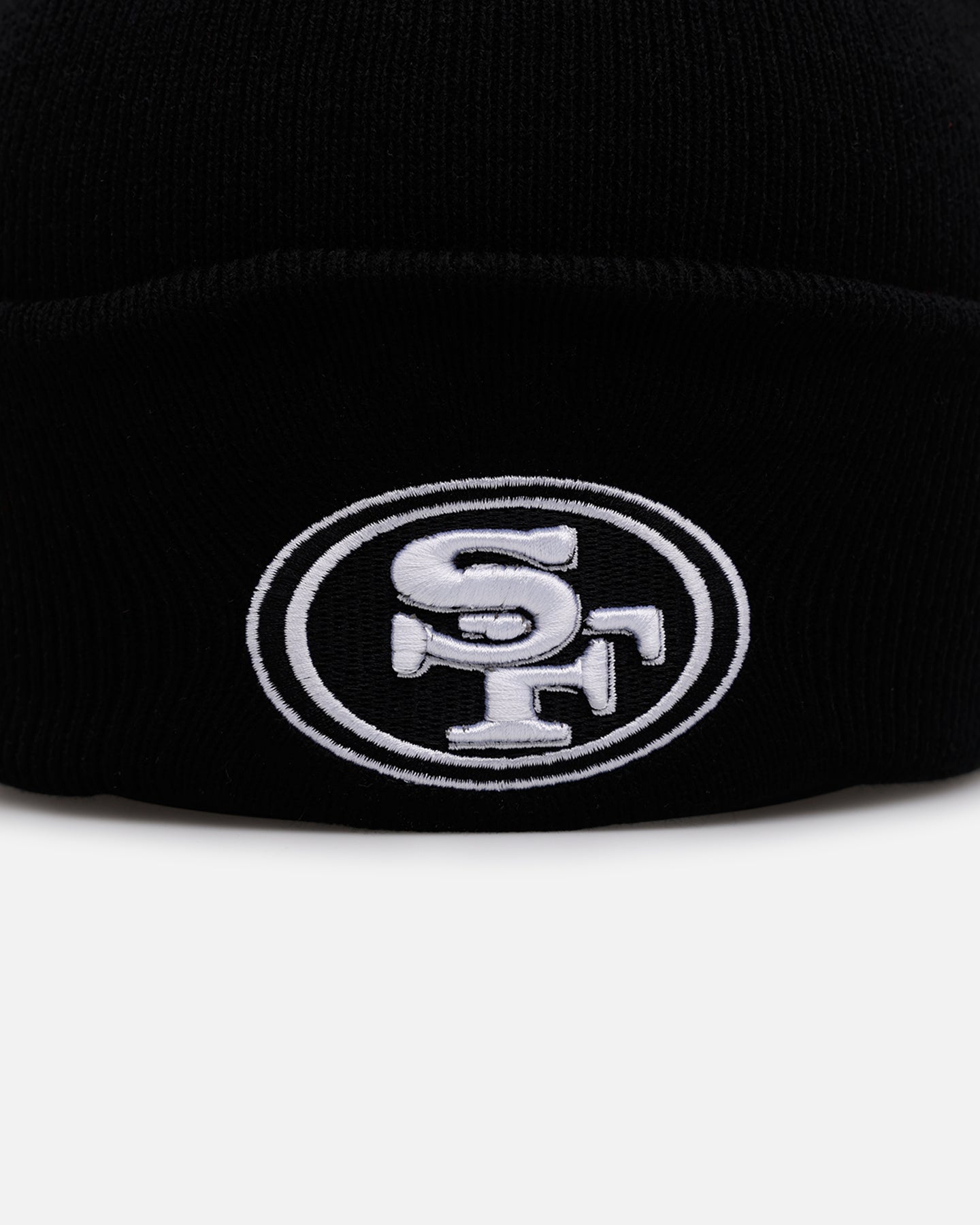 47 Brand San Francisco 49ers Haymaker Cuff Knit Beanie - Black/White NFL Team Logo Winter Hat for Men & Women - Perfect for Football Games, Cold Weather & Outdoor Activities