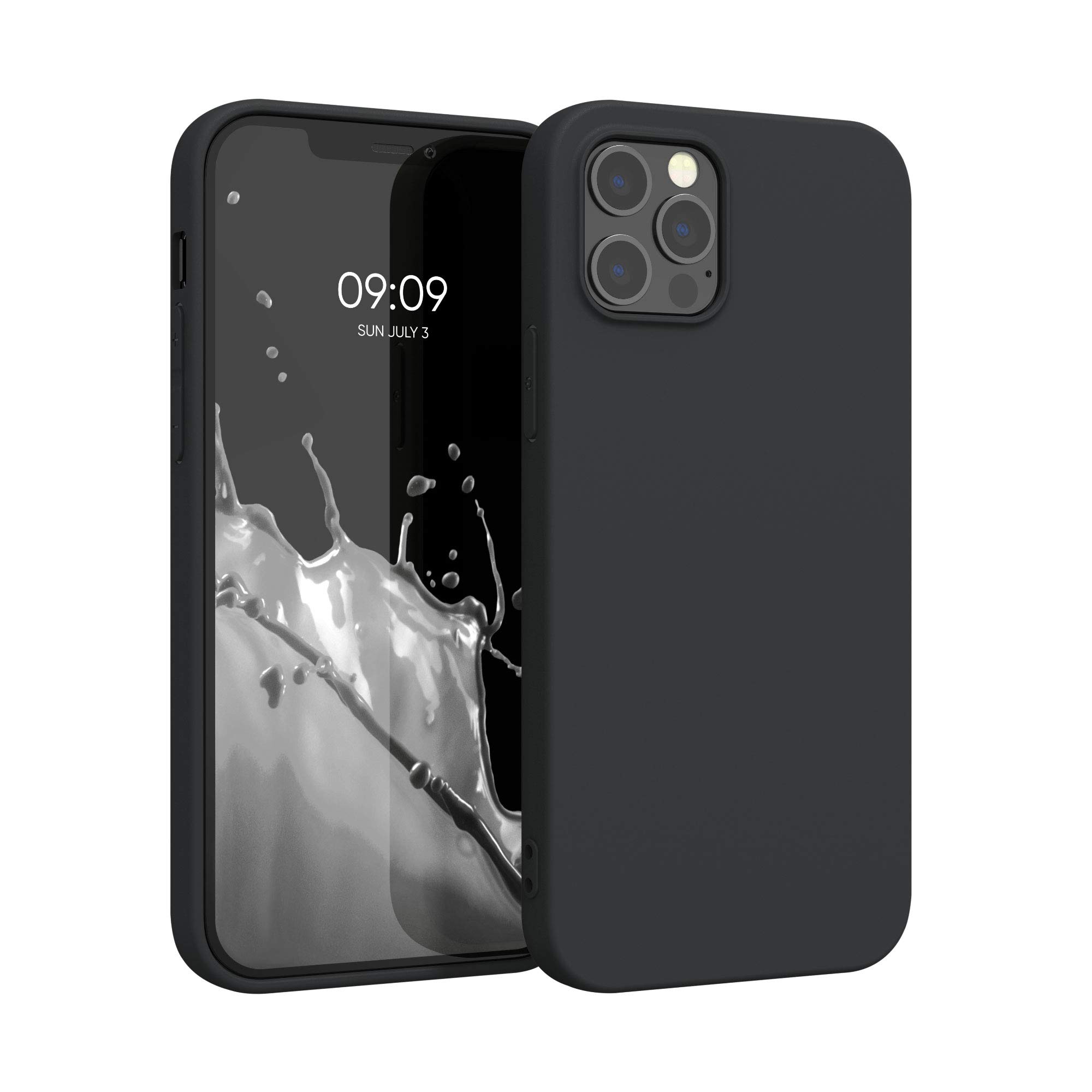 kwmobile TPU Case for Apple iPhone 12 Pro Max - Slim Flexible Protective Phone Cover - Black Matte - Perfect for Everyday Use, Work & Travel