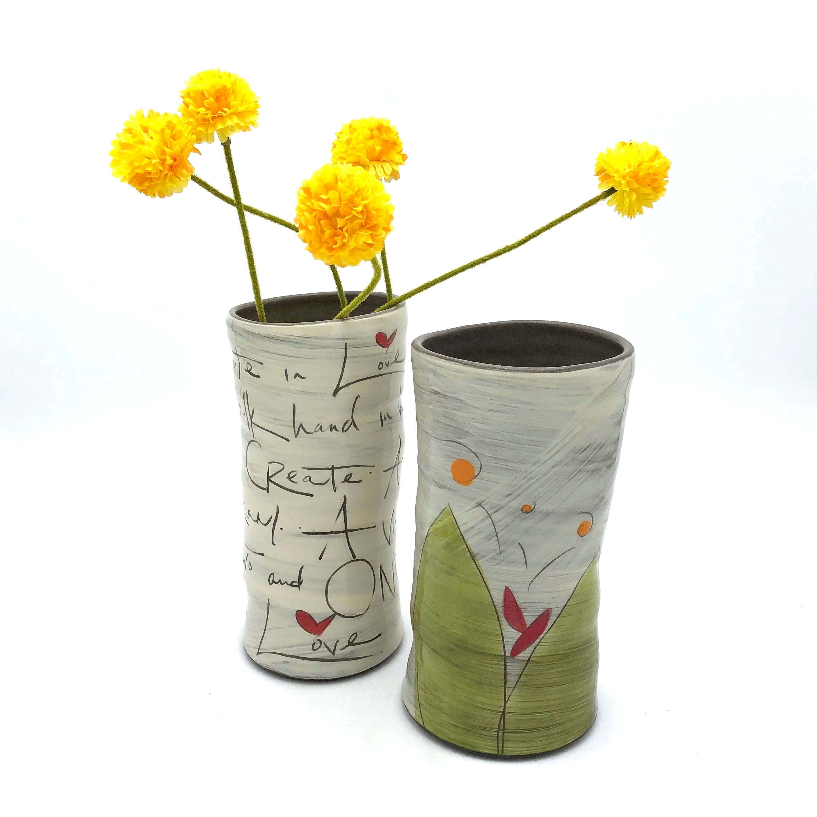 ZPOTS and Vnoelle Round Glass Vase Set - 6 Inch Decorative Flower Vases for Home Decor, Wedding Centerpieces, and Tabletop Arrangements (Assorted Designs)