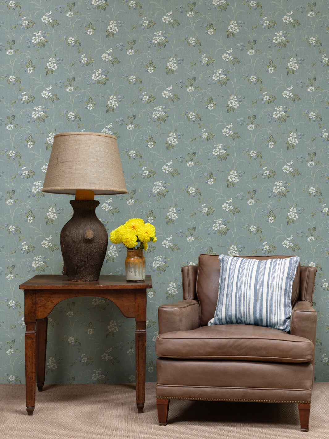 Nathan Turner 'Heaton' Blue Wallpaper - Premium Peel & Stick Wallpaper for Living Room, Bedroom, and Home Decor