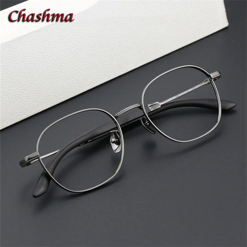 Premium Men's Full Rim Square Titanium Eyeglasses with Rosewood Accents - Stylish & Durable Frame for Work, Reading & Everyday Wear (Model 2330)