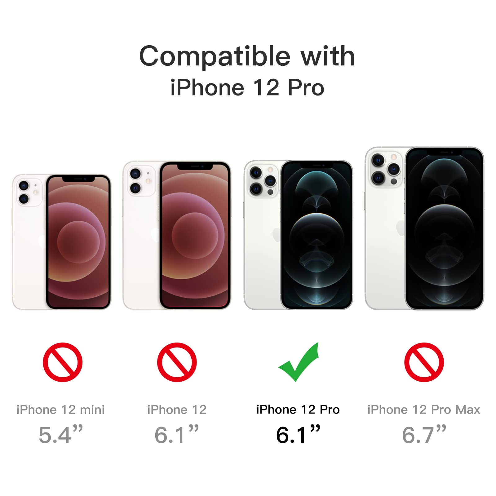 JETech 5-in-1 Protective Case for iPhone 12 Pro 6.1-Inch - Shockproof Bumper Cover with 2-Pack Tempered Glass Screen Protectors & 2-Pack Camera Lens Protectors | Full Coverage Rose Gold Case for Everyday Use, Travel & Outdoor Activities