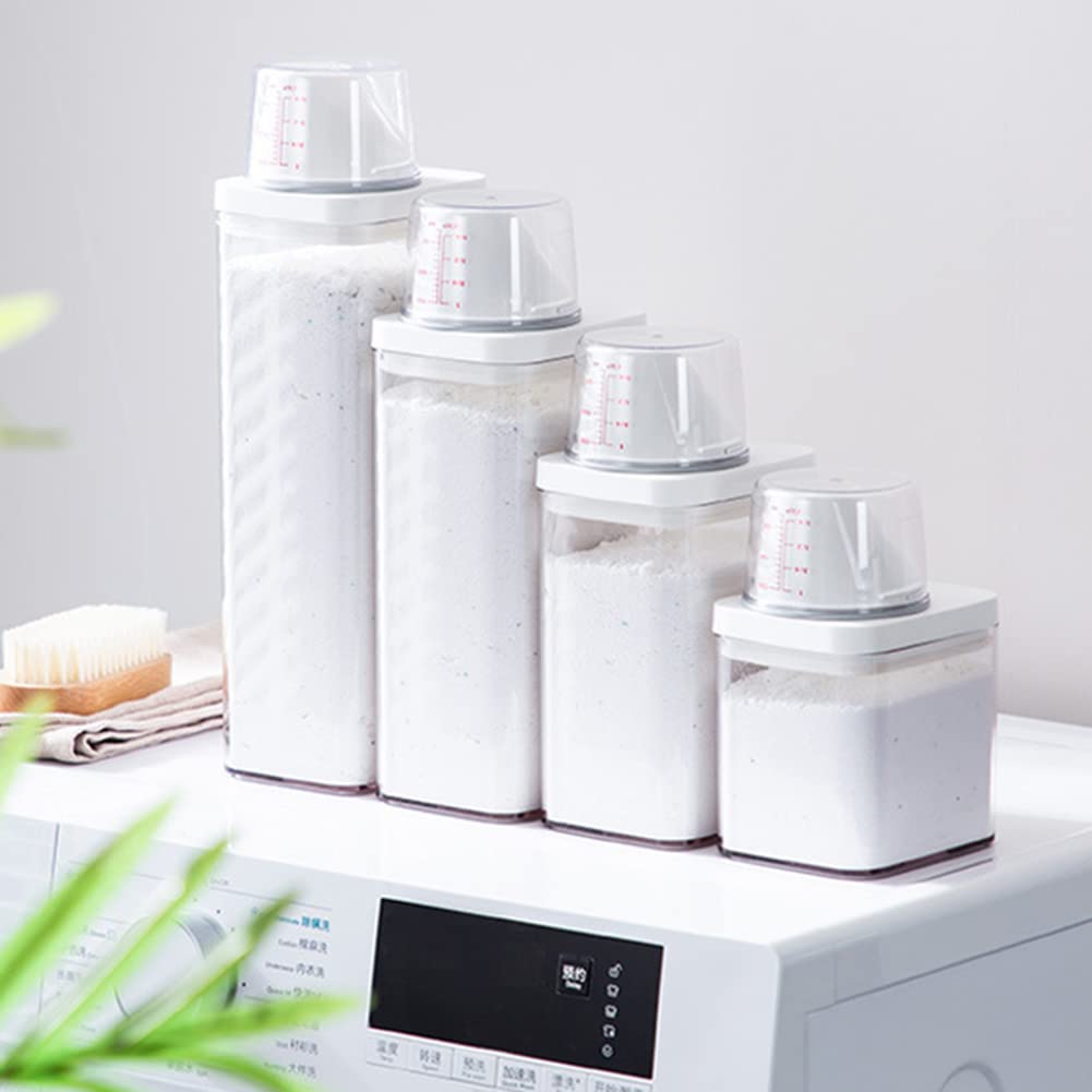 FUBESK Airtight Laundry Detergent Dispenser with Measuring Cup - Powder Detergent Storage Container for Washing Machine - Perfect for Laundry Room Organization & Closet Storage