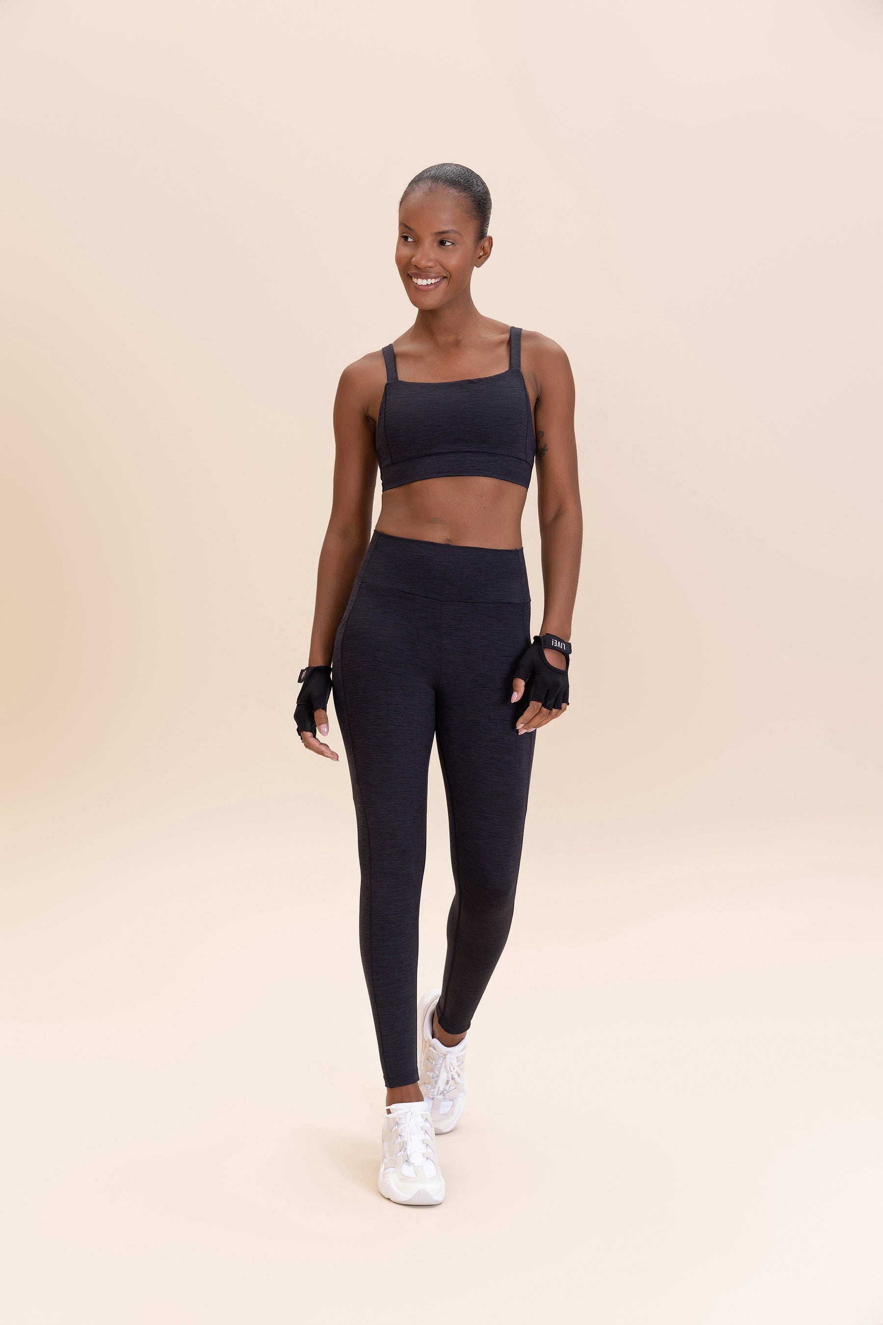 Melange Leggings for Women - High Waisted Yoga Pants with Pockets - Soft & Stretchy Workout Leggings for Running, Gym, Lounge & Everyday Wear