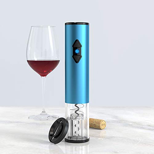 Premium Electric Wine Opener - Automatic Rechargeable Corkscrew with Foil Cutter, Stainless Steel (Silver) | Perfect for Dinner Parties, Weddings & Home Bars