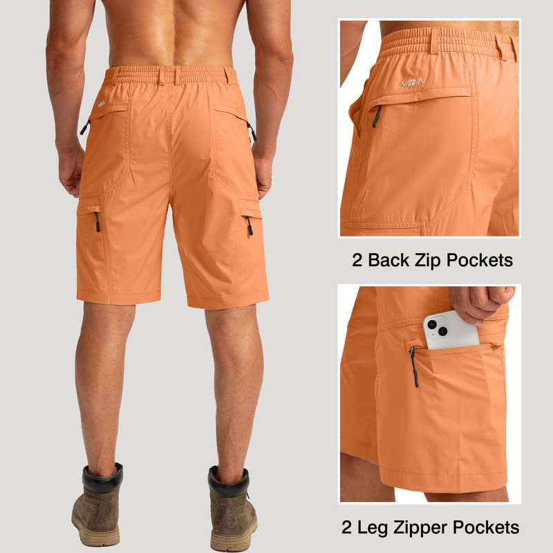 Viodia Men's Hiking Cargo Shorts - Quick Dry Lightweight Stretch Shorts with 6 Pockets for Outdoor, Fishing, Golf & Summer Activities | Perfect for Camping, Travel & Casual Wear
