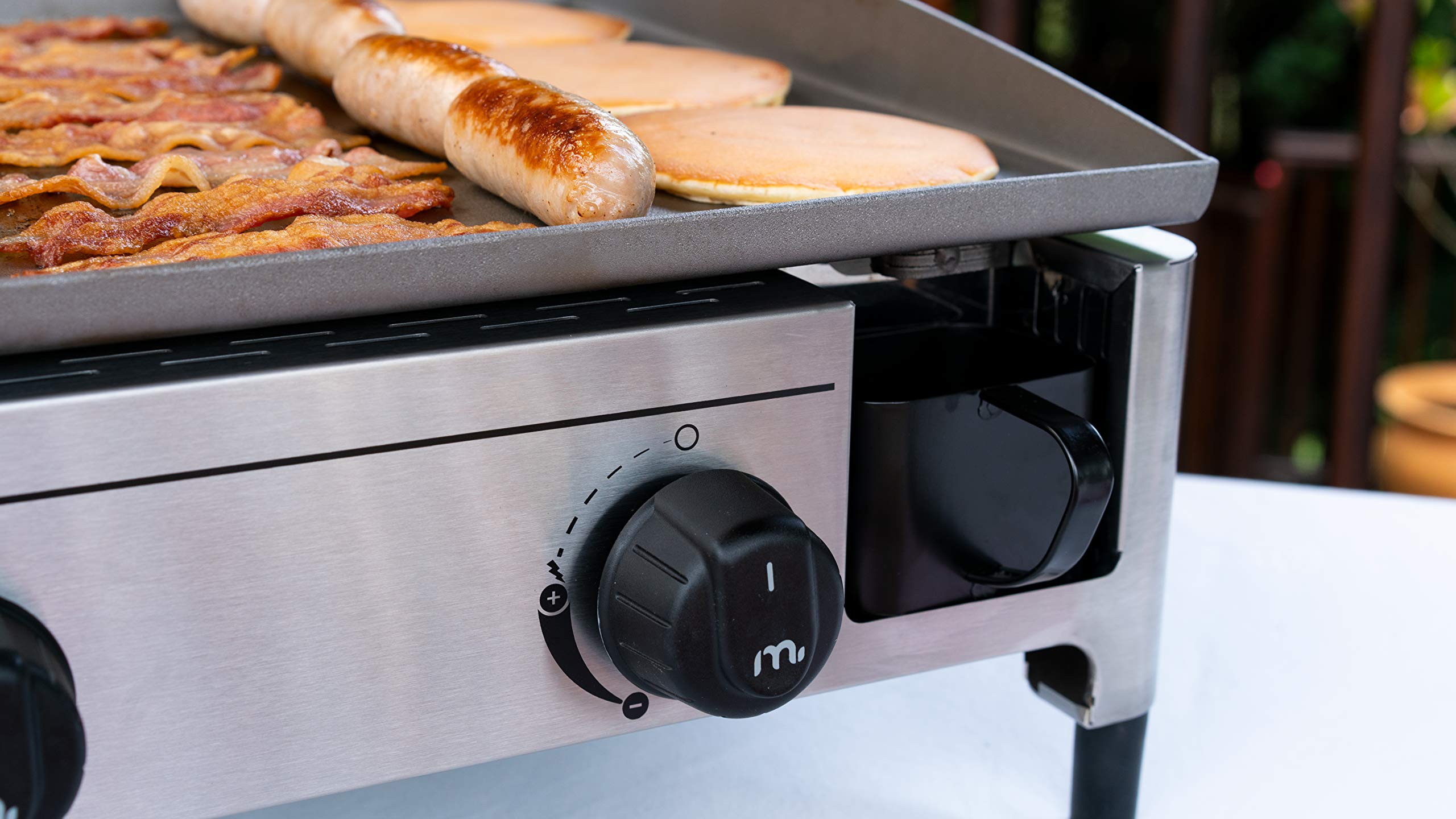 Megamaster 2-Burner Portable Gas Griddle - 18,000 BTU Outdoor Cooking Griddle with 302.8 SQ in Surface - Compact Tabletop Propane Griddle for Camping, BBQs, Tailgating & Backyard Parties (Model 820-0054F) | Perfect for RV Trips, Picnics & Outdoor Family Gatherings