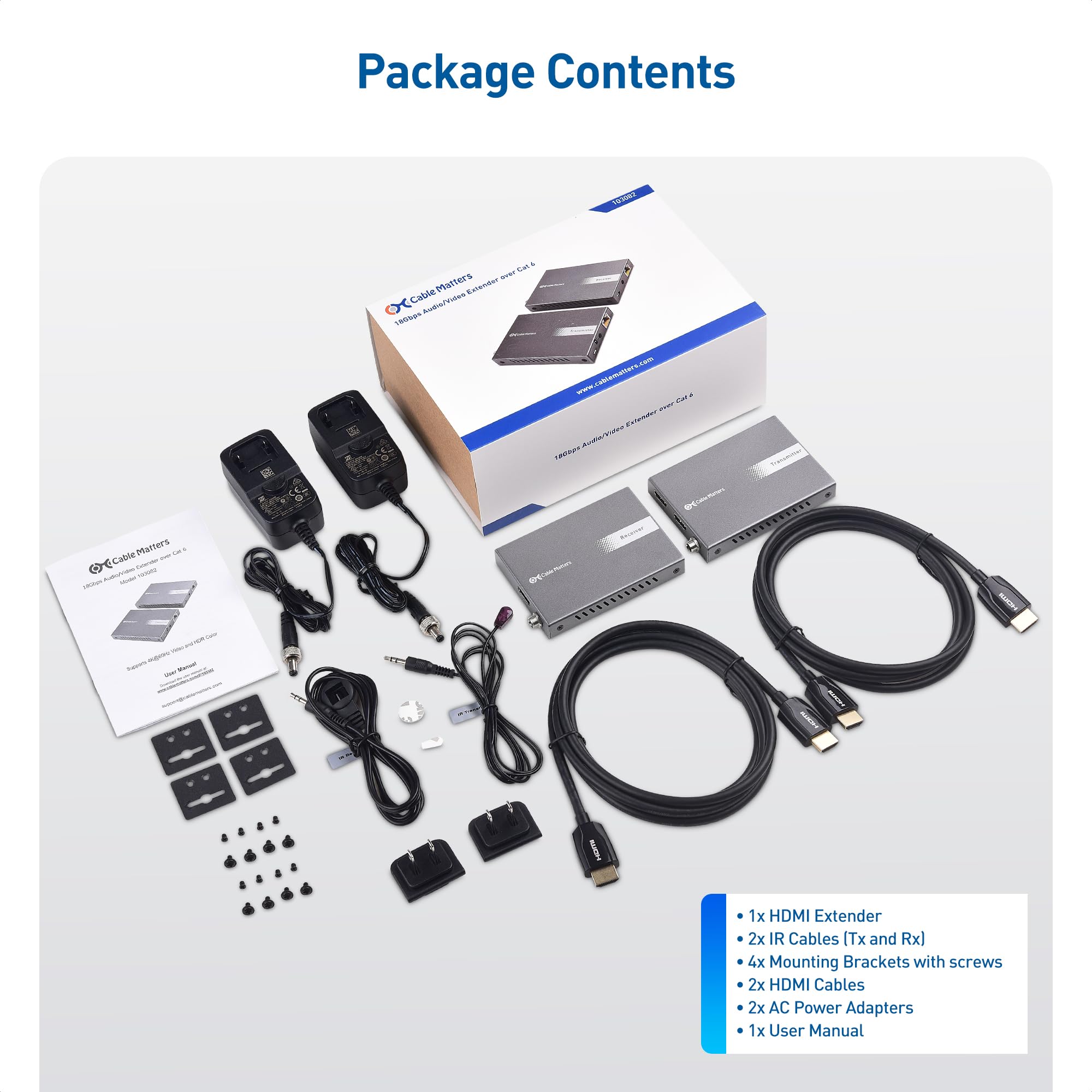 4K HDMI Extender Balun with 4K@60Hz & HDR Support up to 200 Feet - HDMI Over Ethernet Extender with Wall Mount & Local Monitor Loop-Out - Perfect for Home Theater, Gaming Setup, and Conference Room AV Systems