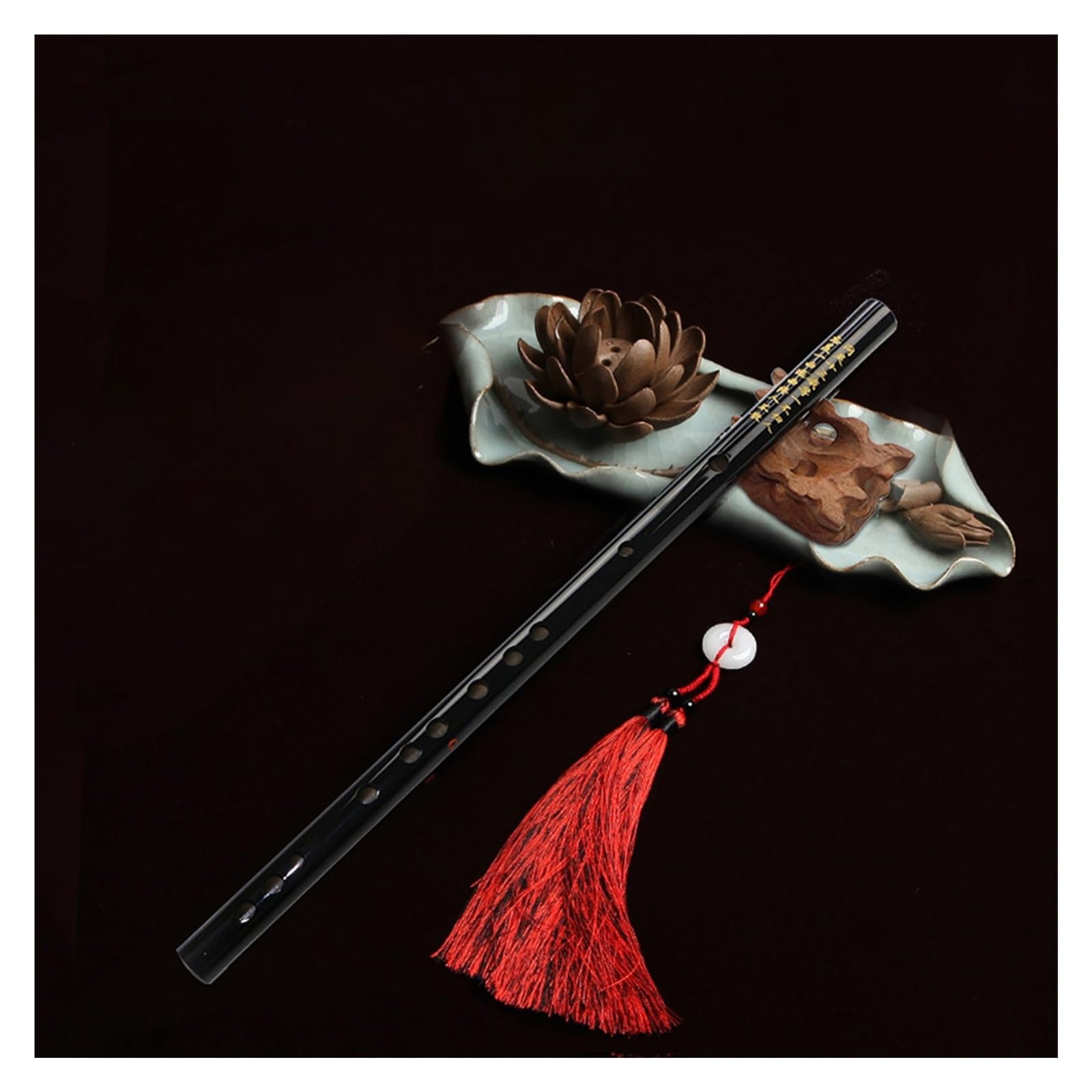 Professional Traditional Chinese Bamboo Flute (Dizi) - Black D Key Wooden Transverse Wind Instrument for Beginners & Musicians | Perfect for Performances, Practice & Cultural Events