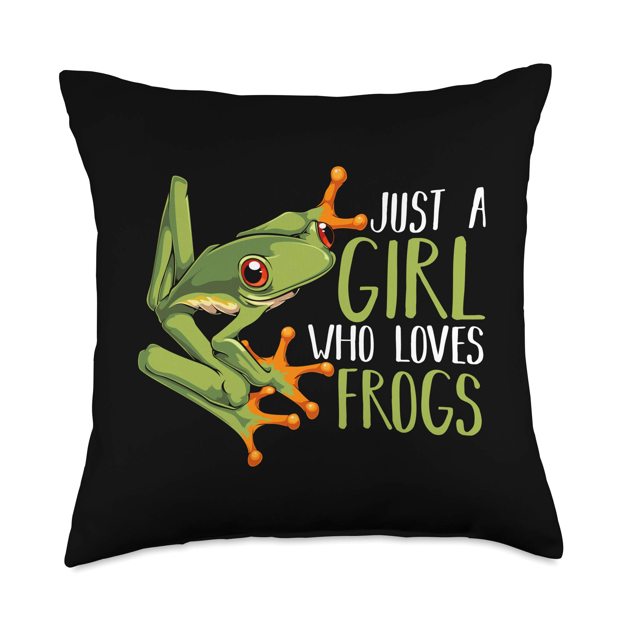 Funny Frog Lover Throw Pillow - Cute Amphibian Design for Aquarium & Animal Enthusiasts - Perfect for Home Decor, Bedroom, or Gift for Herpetology Fans