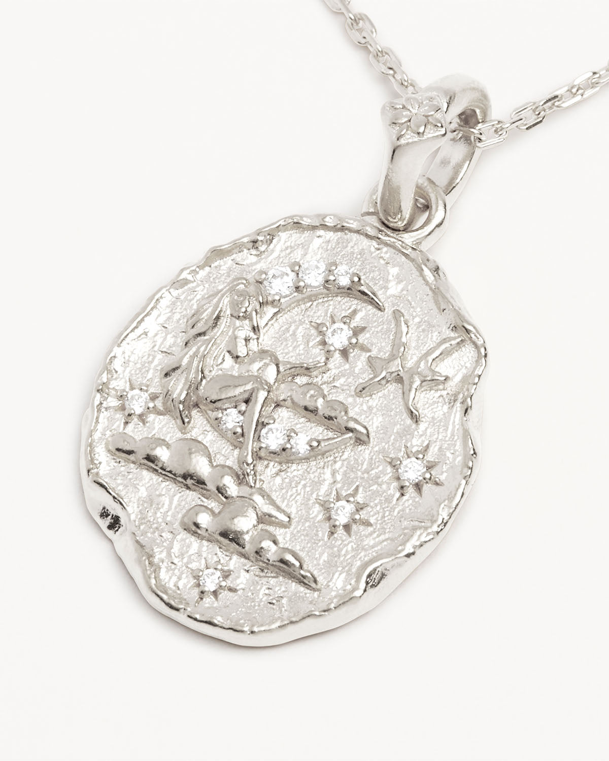 Pisces Zodiac Necklace for Women - Sterling Silver Pendant with Birthstone Charm - Perfect Gift for Birthdays, Anniversaries & Valentine's Day