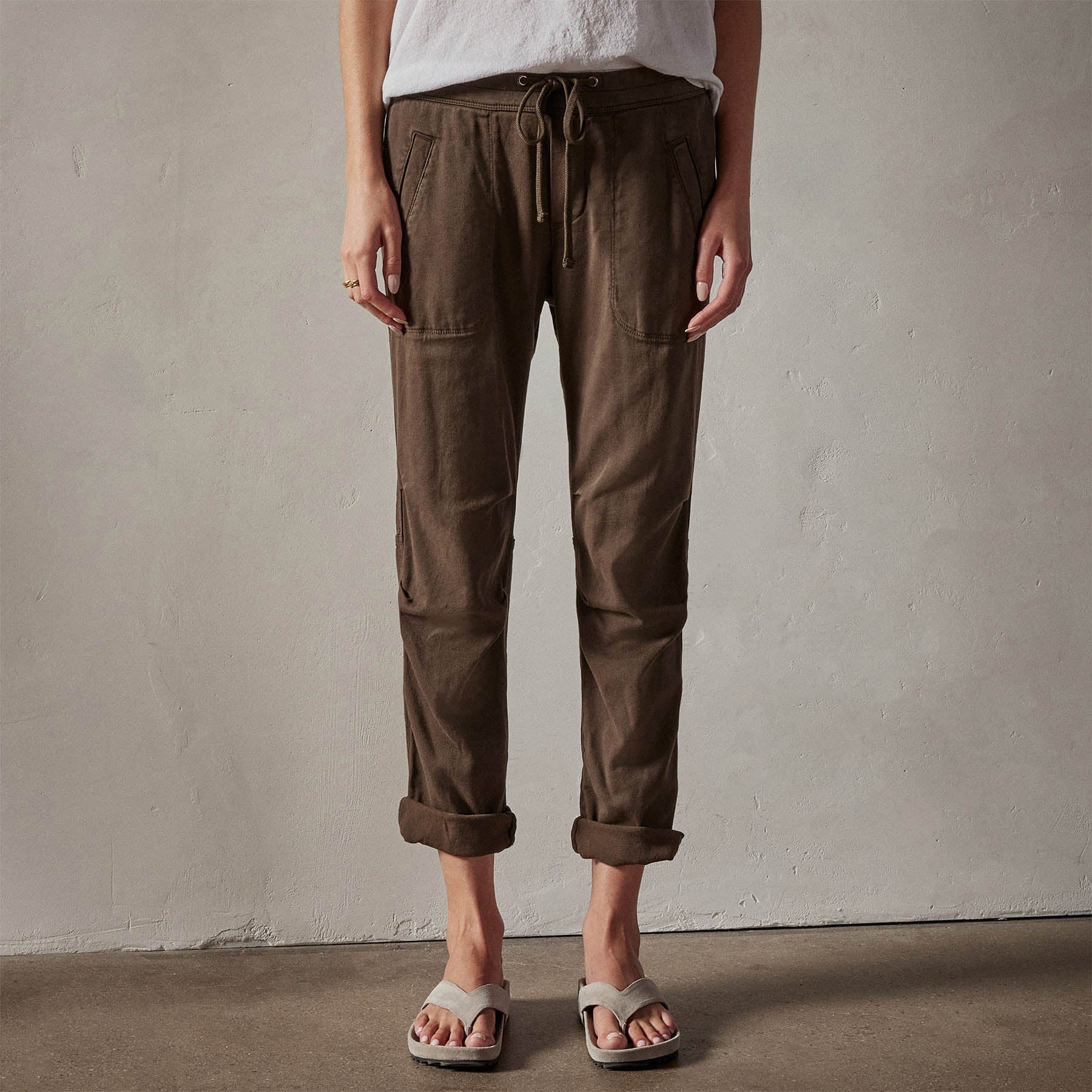 Soft Drape Pants in Smoky Green - Comfortable High-Waisted Wide Leg Lounge Pants for Women | Perfect for Yoga, Home Wear & Casual Outfits