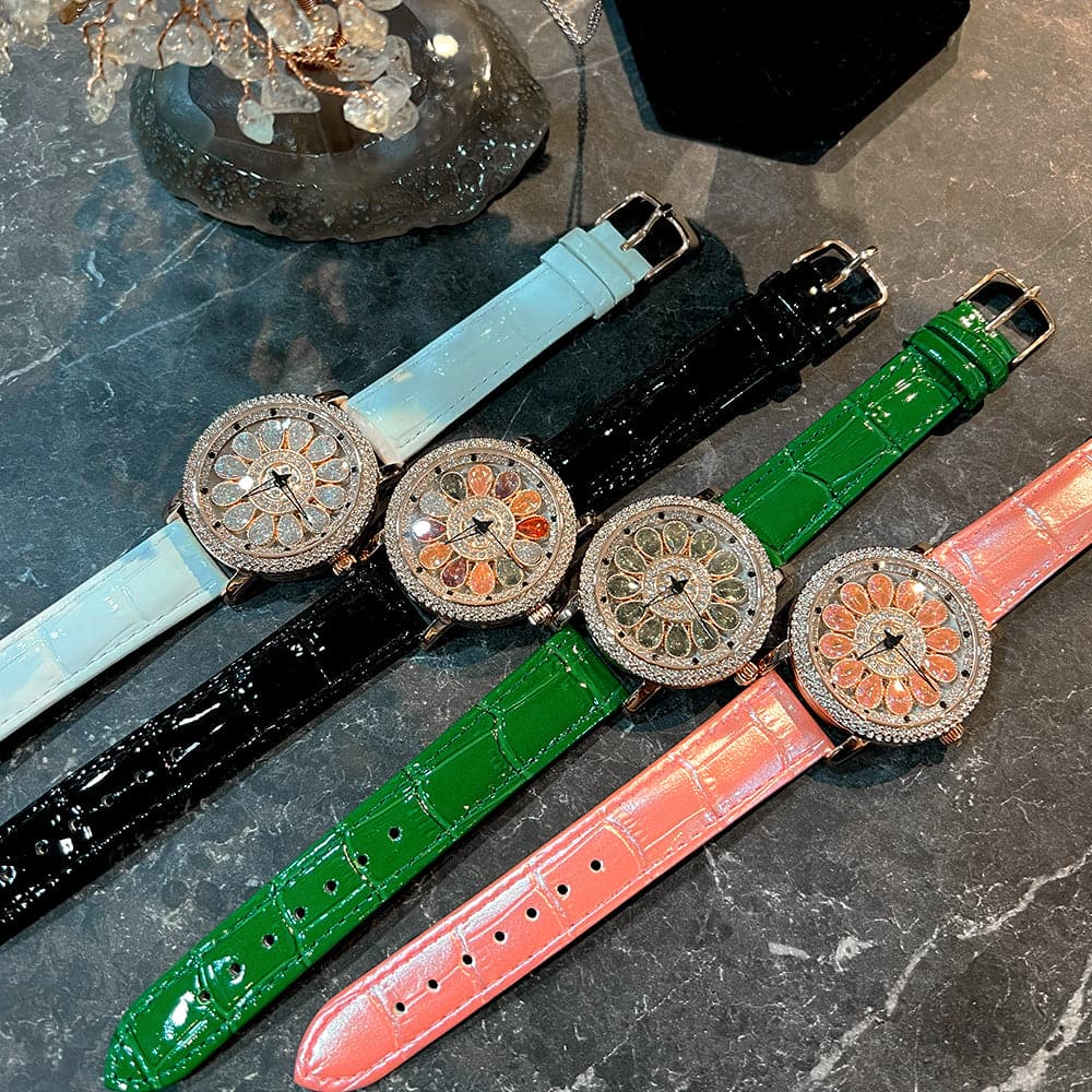 Aries Gold Green Genuine Leather Strap Women's Watch L 5046 RGGN GN - Elegant Fashion Accessory for Daily Wear & Special Occasions