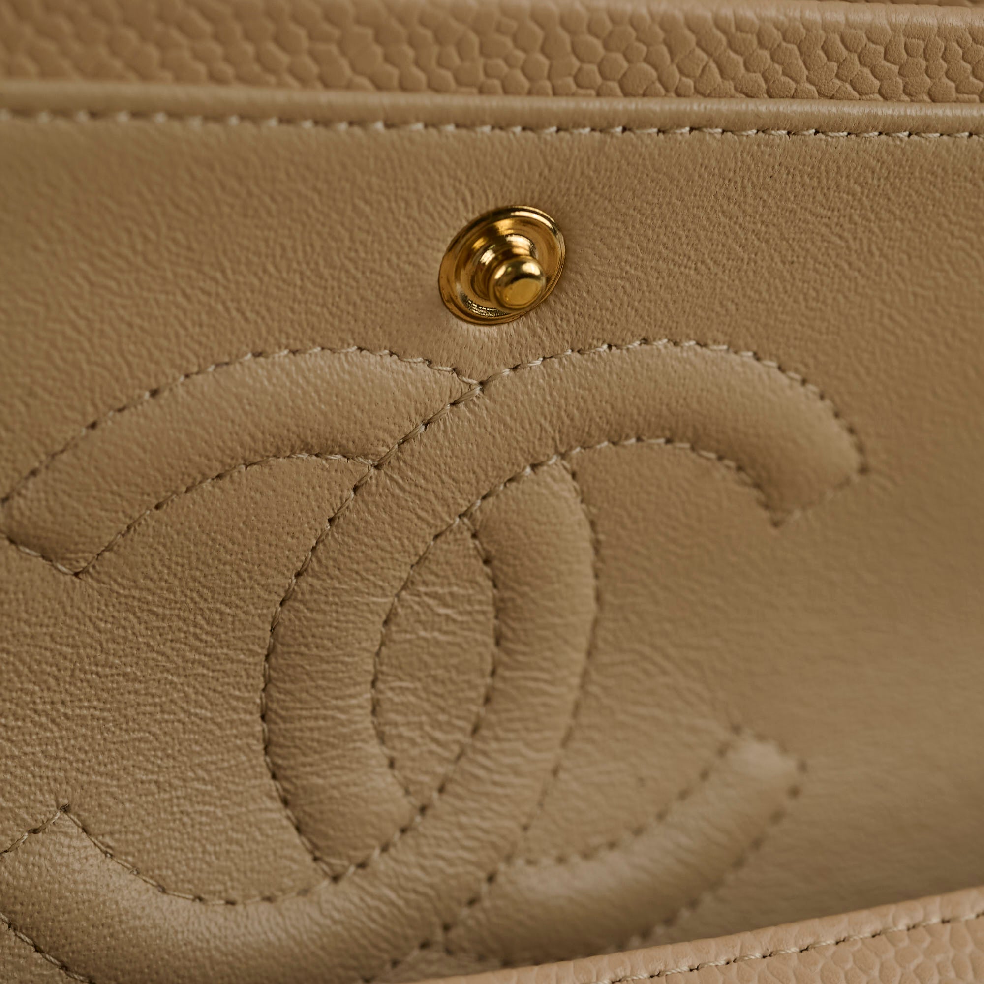 Chanel Caviar Medium M/L Classic Double Flap Bag in Beige Clair - Timeless Luxury Handbag for Women | Perfect for Work, Evening Events & Special Occasions