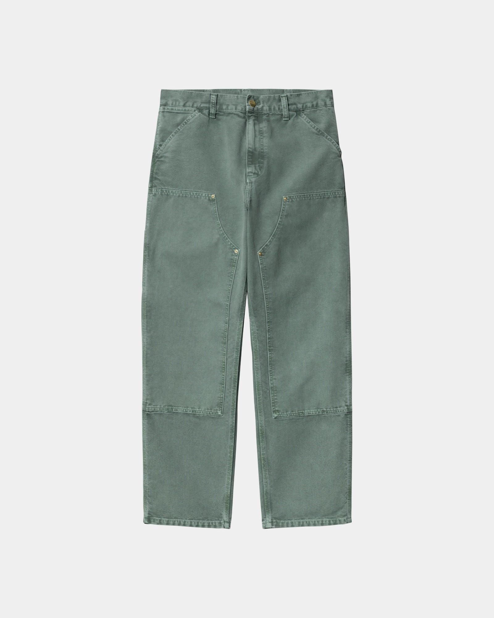 Double Knee Work Pants - Durable Stone Canvas Fabric in Silver Pine Color | Perfect for Construction, Hiking & Outdoor Workwear