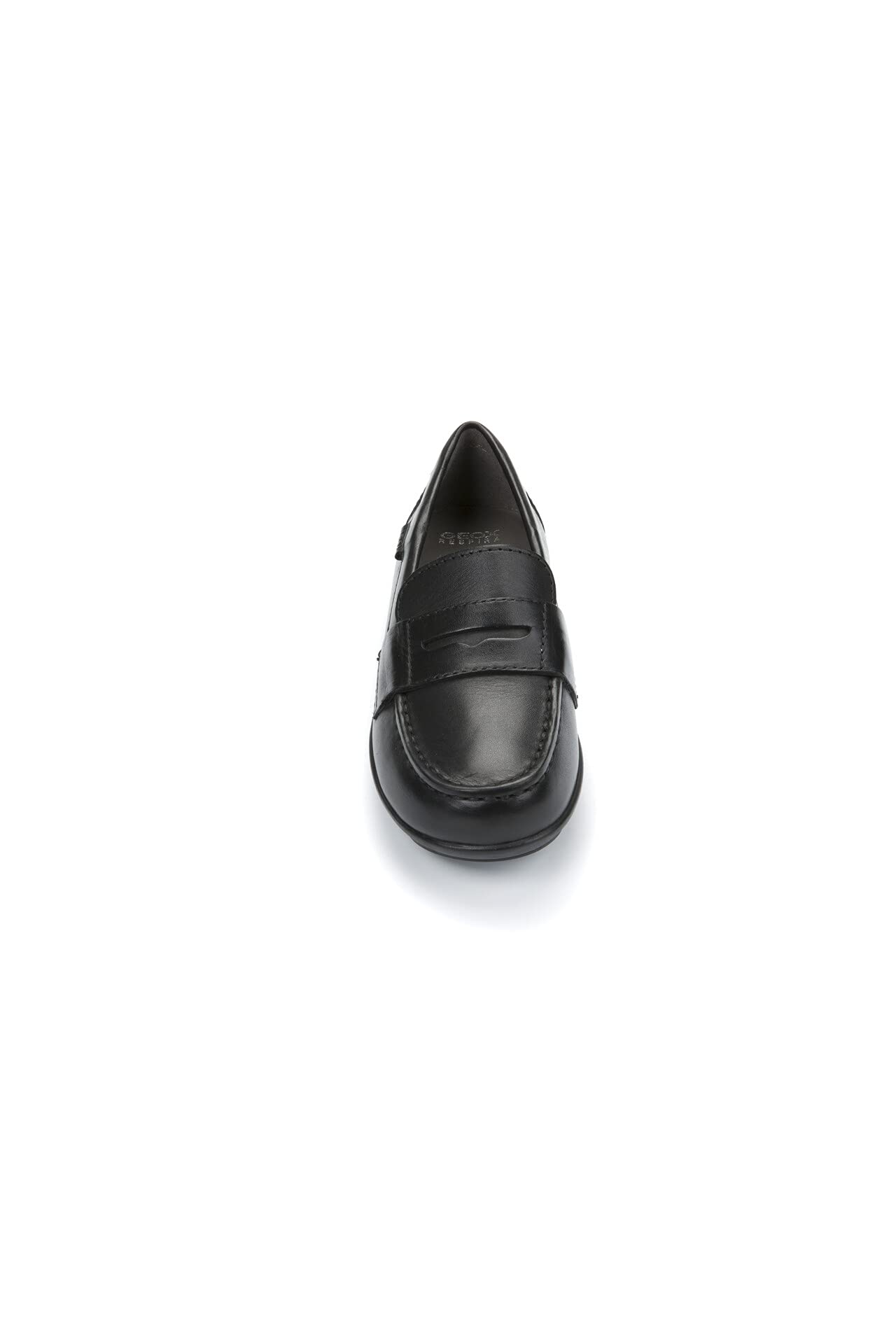 Geox New Fast BOY 1 Moccasin Shoes for Boys - Black Leather Slip-On Loafers Size 39 EU (6 US) - Comfortable School & Casual Wear for Kids