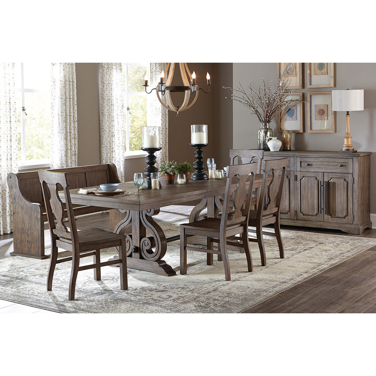Acacia Wood Veneer Extendable Dining Table - Seats 6 to 8 | Perfect for Family Dinners & Entertaining Guests