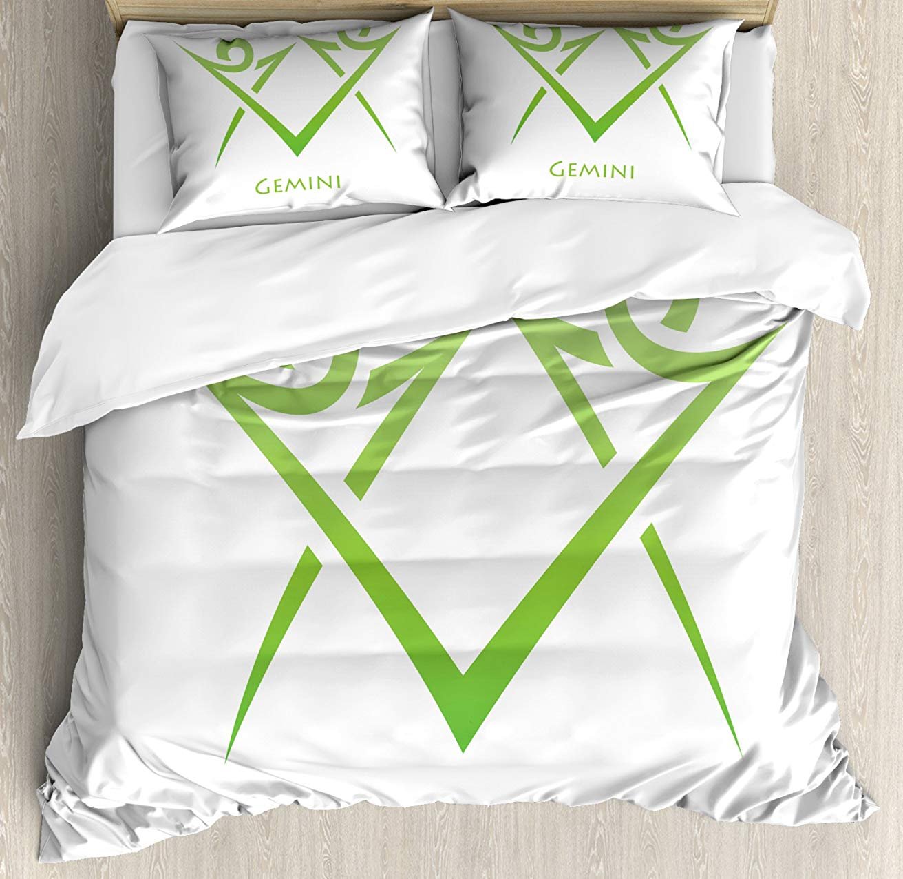 Gemini Zodiac Twin Bedding Set - 3 Piece Comforter, Duvet Cover & 2 Pillowcases - Minimalist Line Art Design for Kids, Teens & Adults - Perfect for Bedrooms, Dorms & Gift Giving