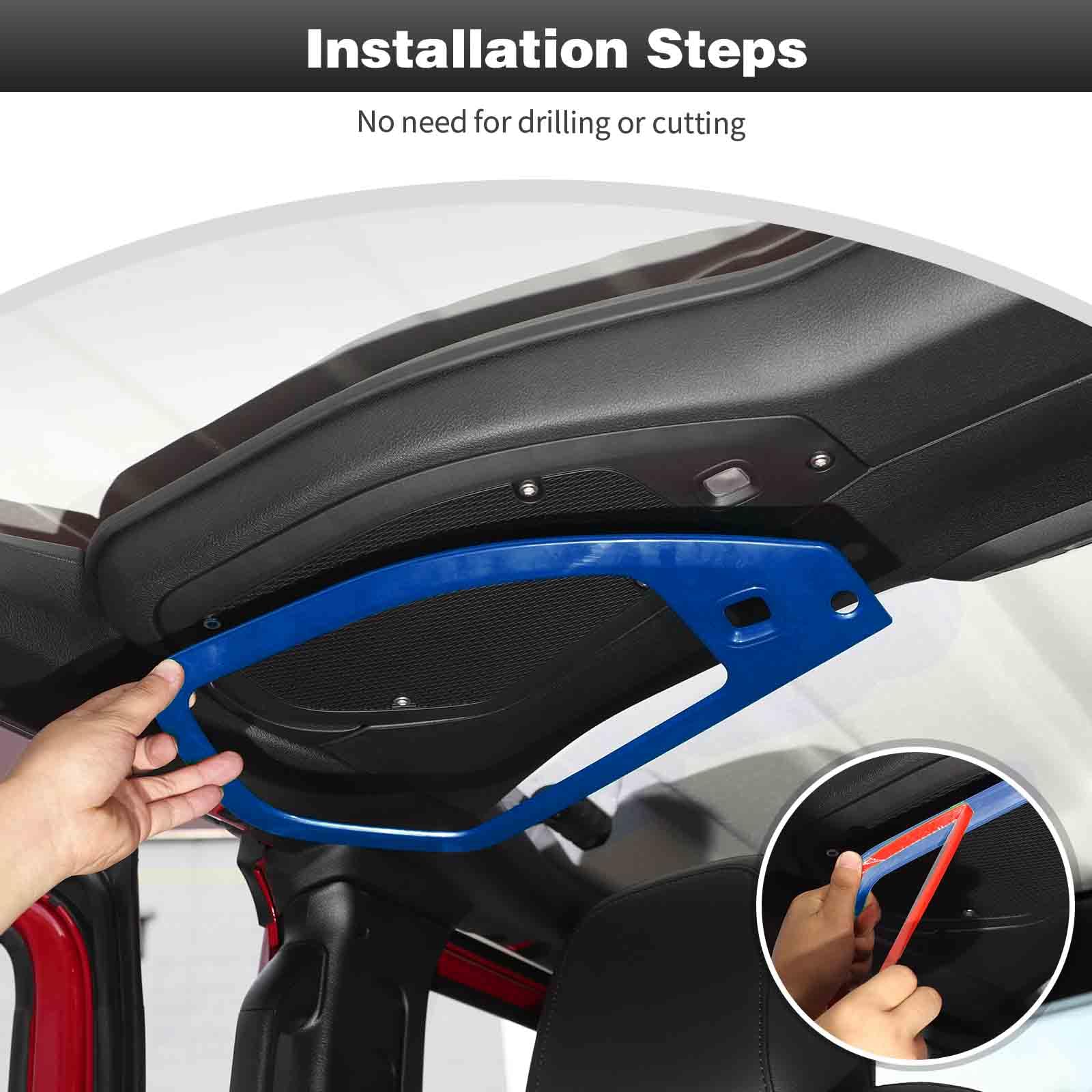 CheroCar Jeep Wrangler JL JLU & Gladiator JT Roof Speaker Cover Trim (2024+ Models) - Premium Blue Interior Accessories for Enhanced Sound & Style - Perfect for Off-Road Adventures & Car Audio Upgrades